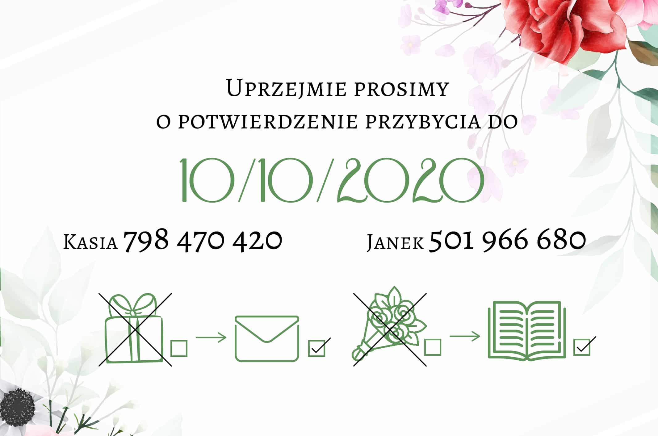 Zaproszenie Ślubne RSVP Flowers Dream