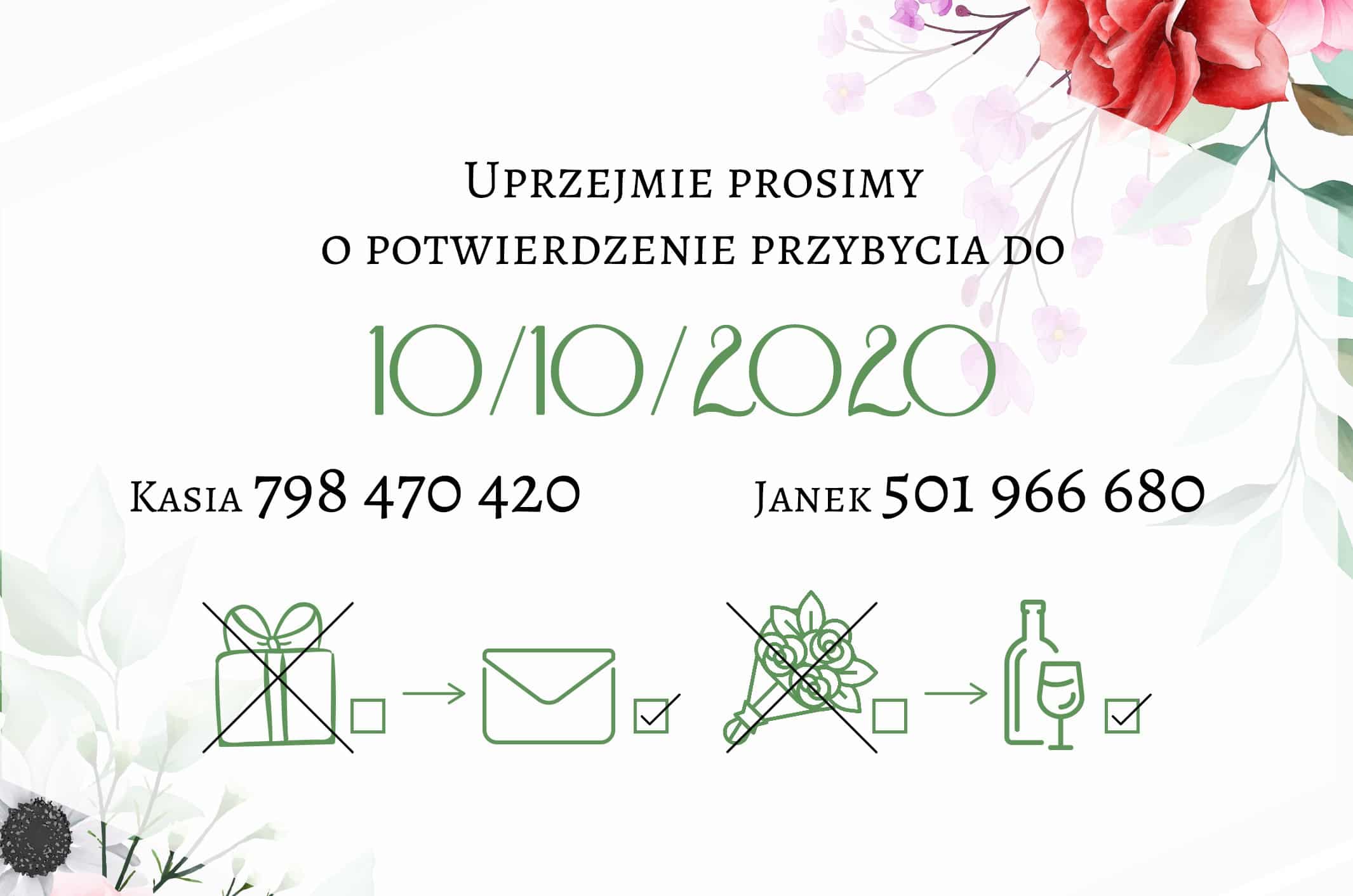 Zaproszenie Ślubne RSVP Flowers Dream