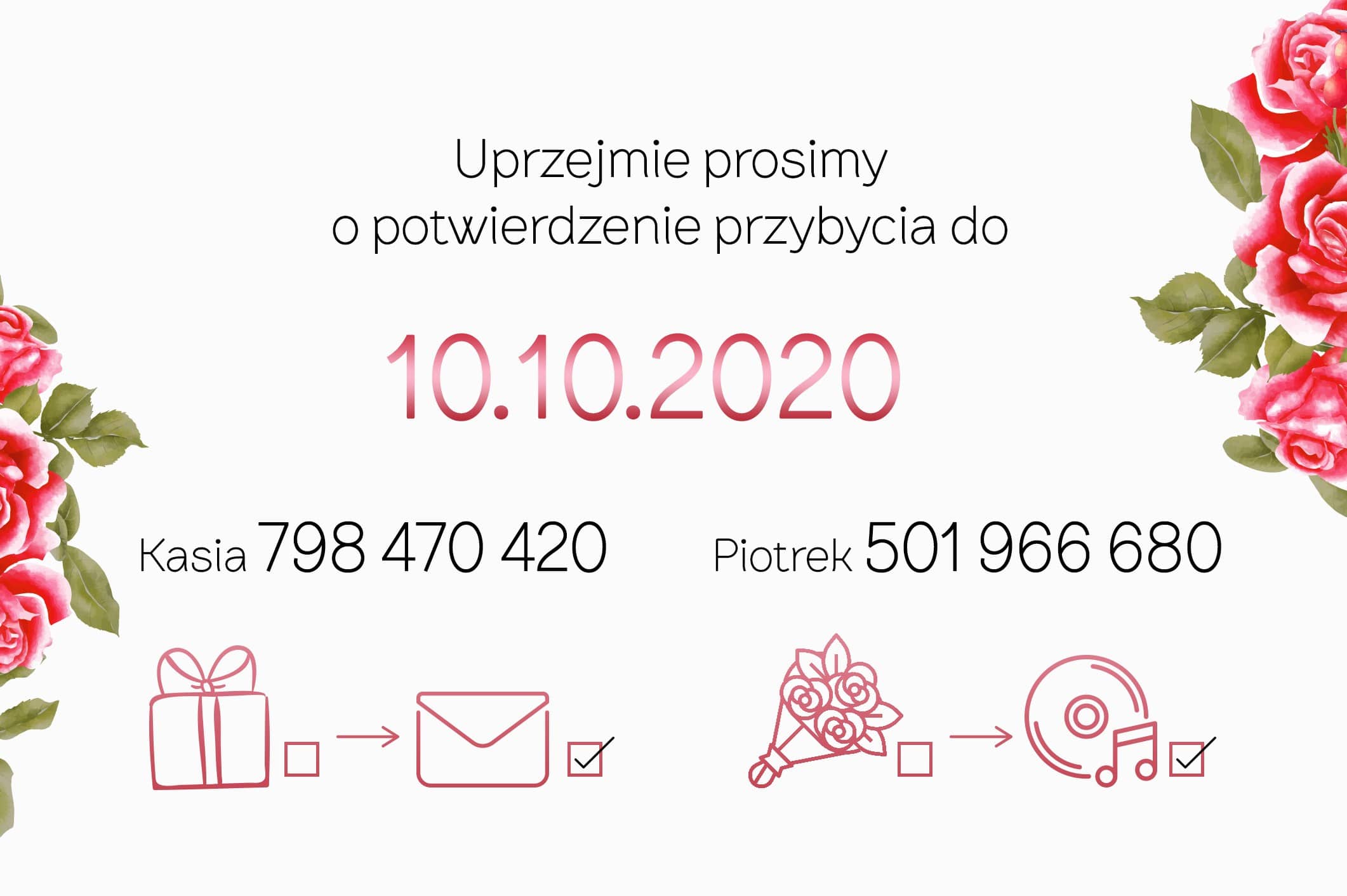Zaproszenie Ślubne RSVP Geo Serce