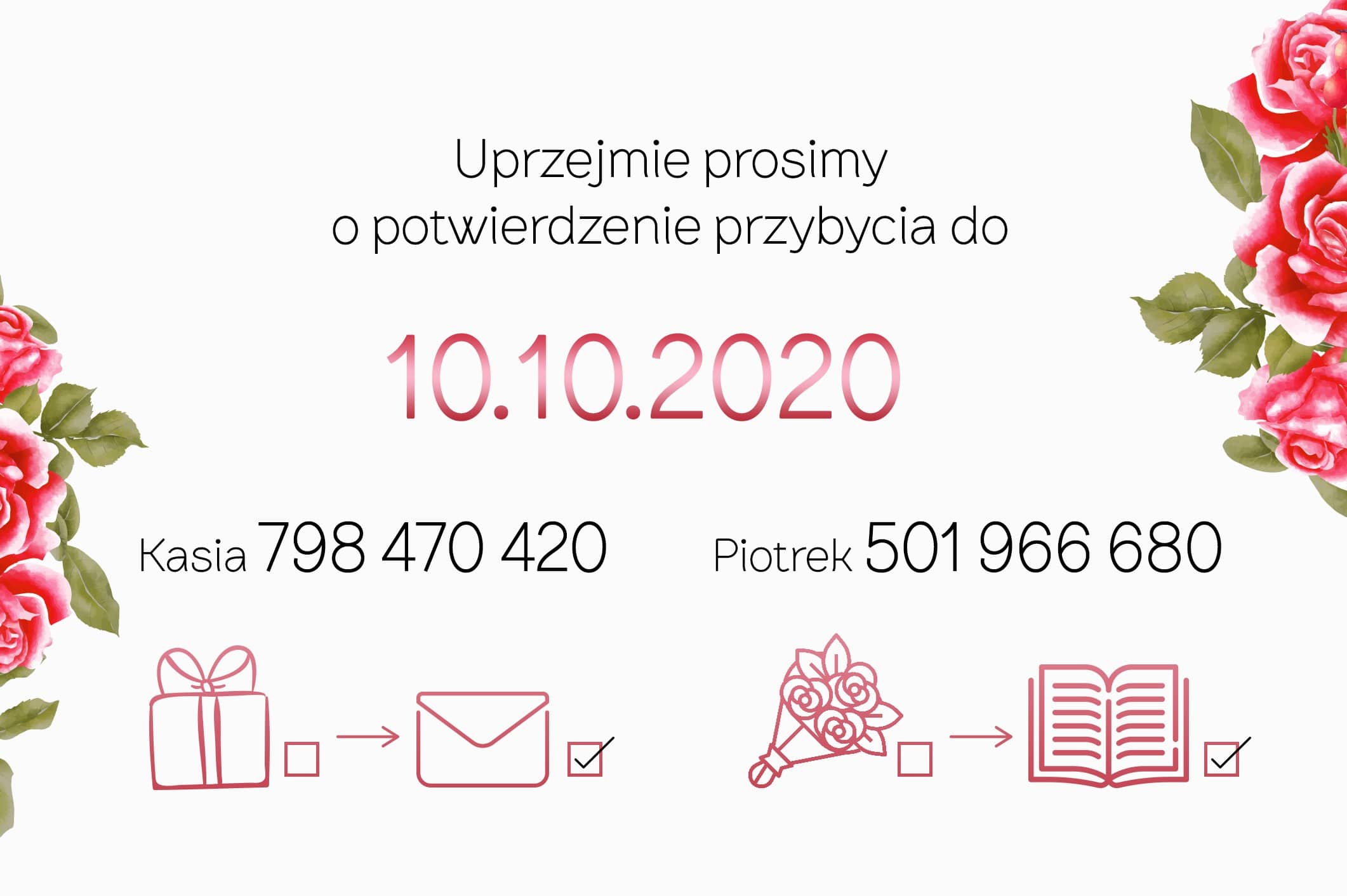 Zaproszenie Ślubne RSVP Geo Serce
