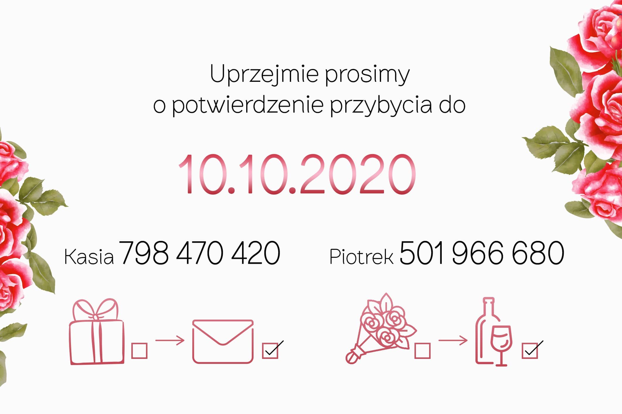 Zaproszenie Ślubne RSVP Geo Serce