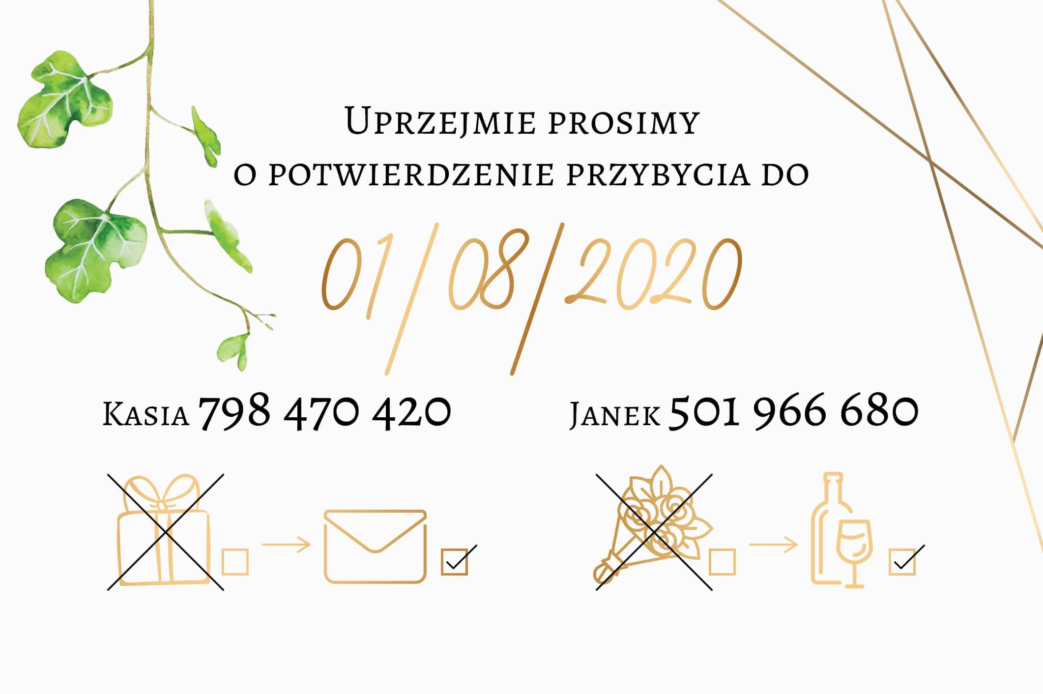 Zaproszenie Ślubne RSVP Geo Spring