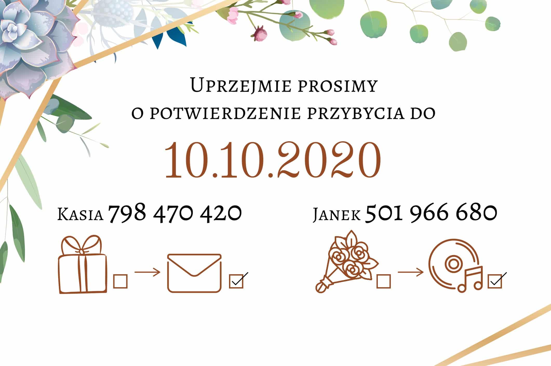 Zaproszenie Ślubne RSVP Geometric Garden
