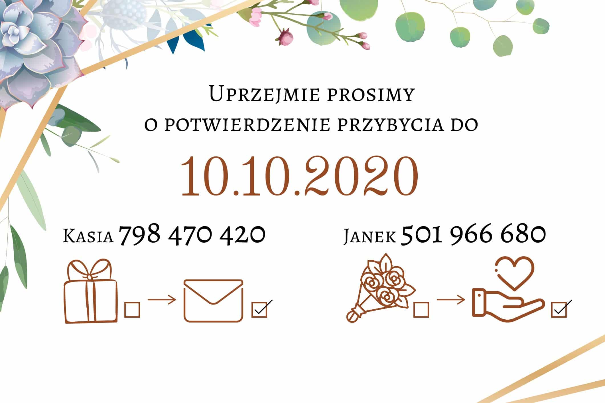 Zaproszenie Ślubne RSVP Geometric Garden