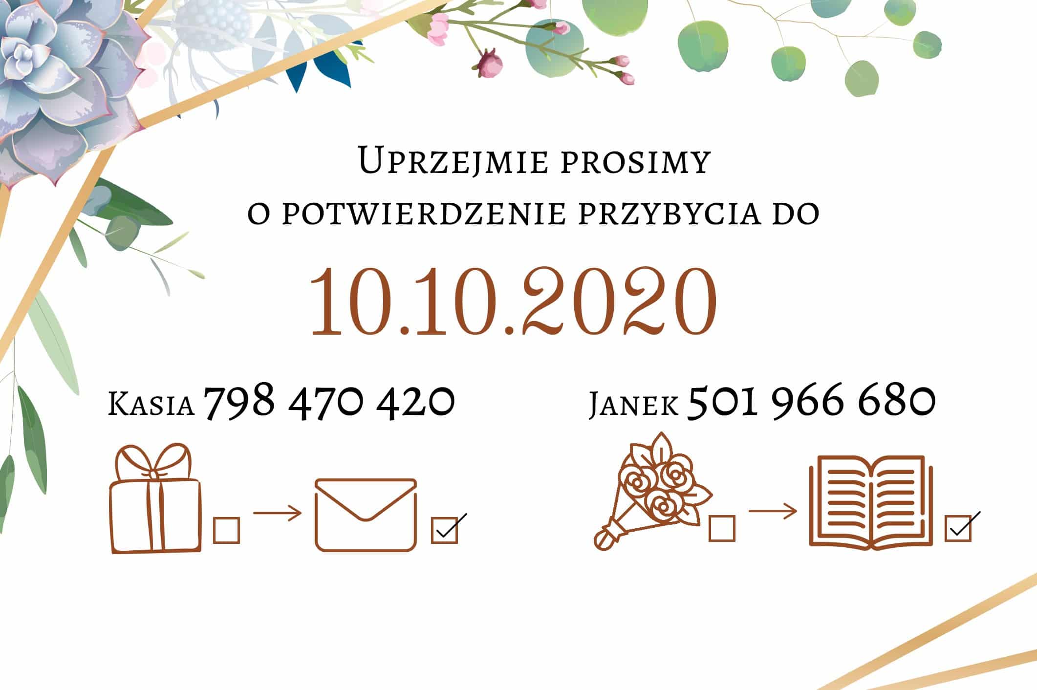 Zaproszenie Ślubne RSVP Geometric Garden