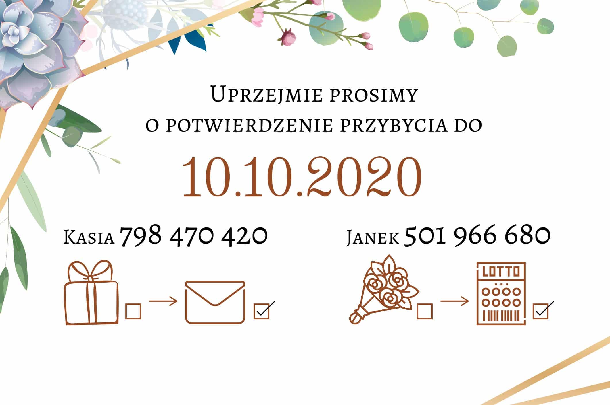Zaproszenie Ślubne RSVP Geometric Garden