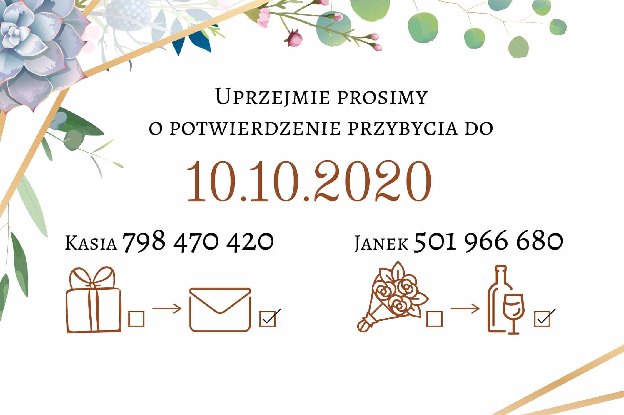 Zaproszenie Ślubne RSVP Geometric Garden