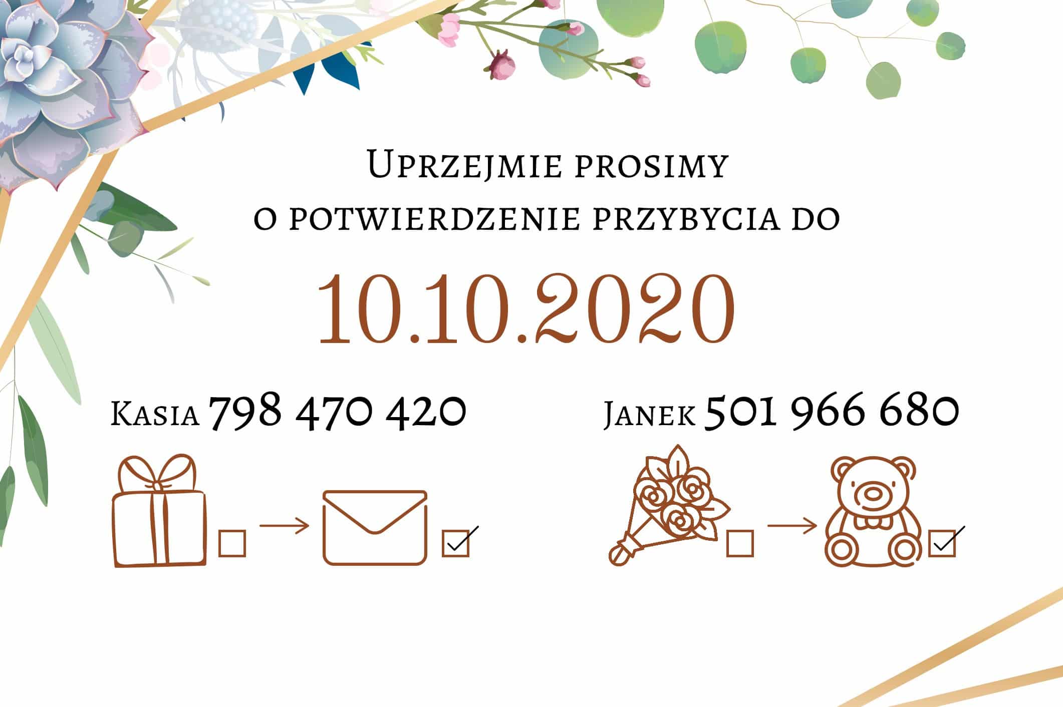 Zaproszenie Ślubne RSVP Geometric Garden