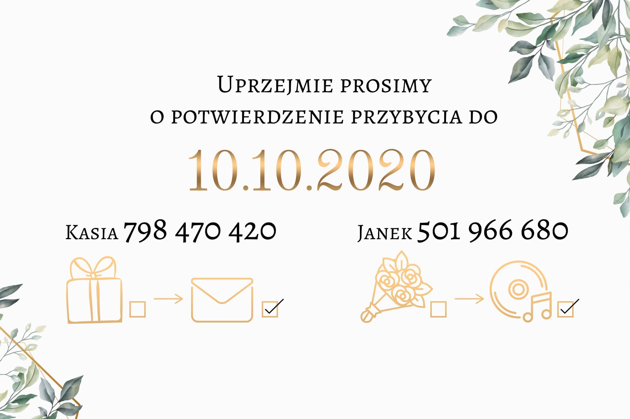 Zaproszenie Ślubne RSVP Kwiatowe Boho