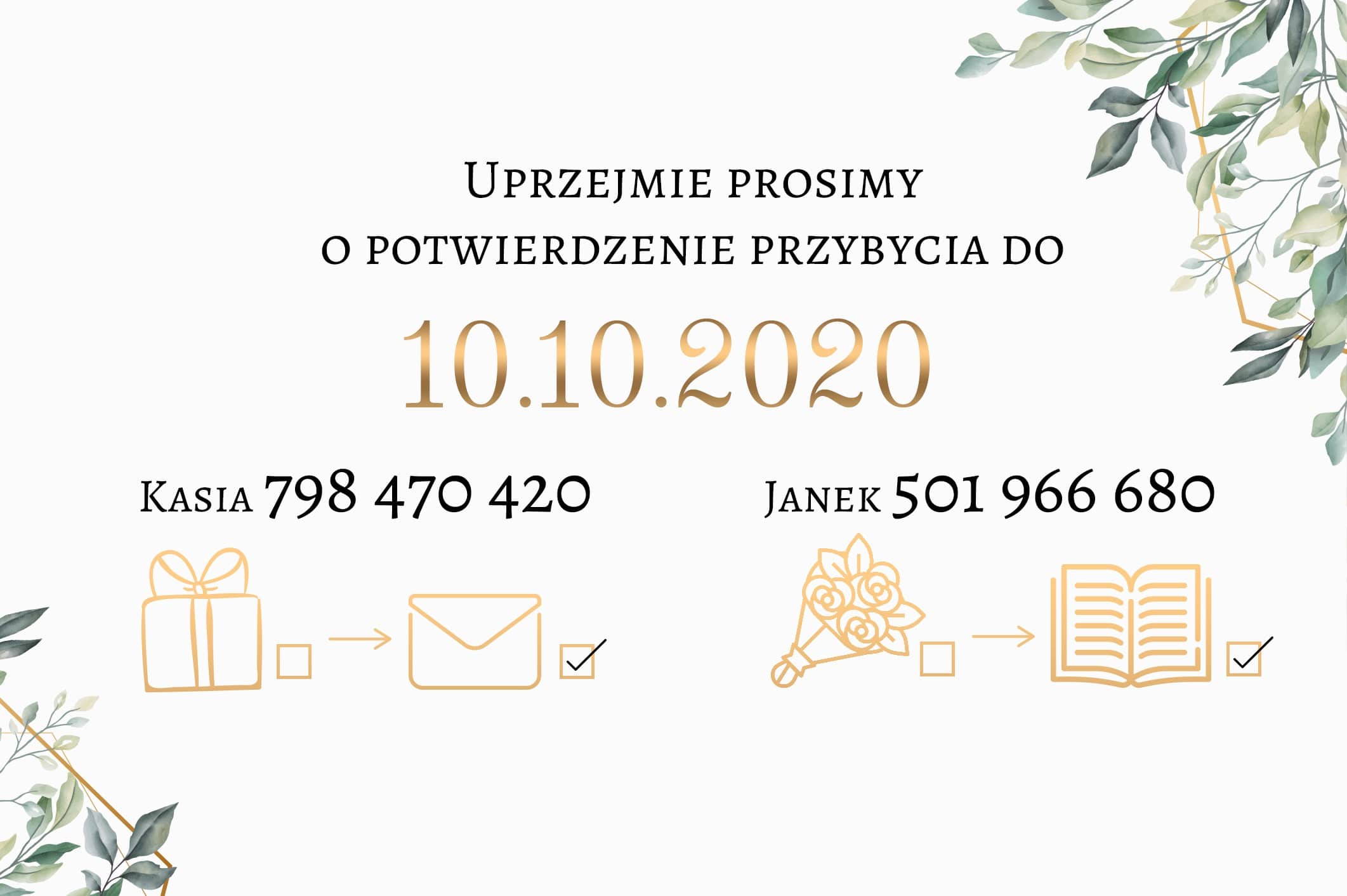 Zaproszenie Ślubne RSVP Kwiatowe Boho