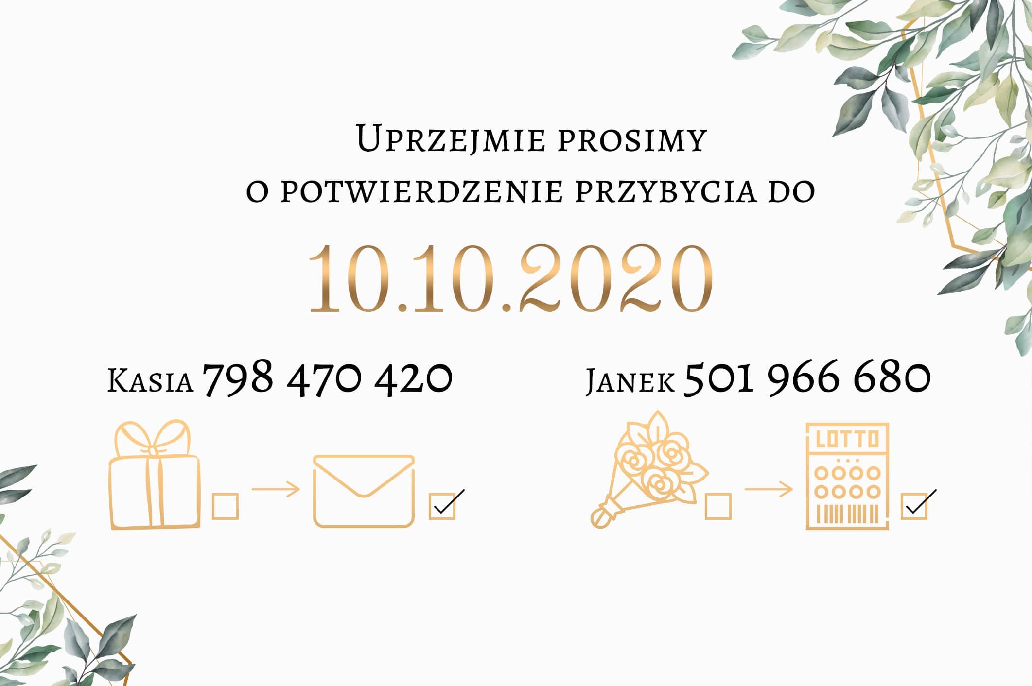 Zaproszenie Ślubne RSVP Kwiatowe Boho