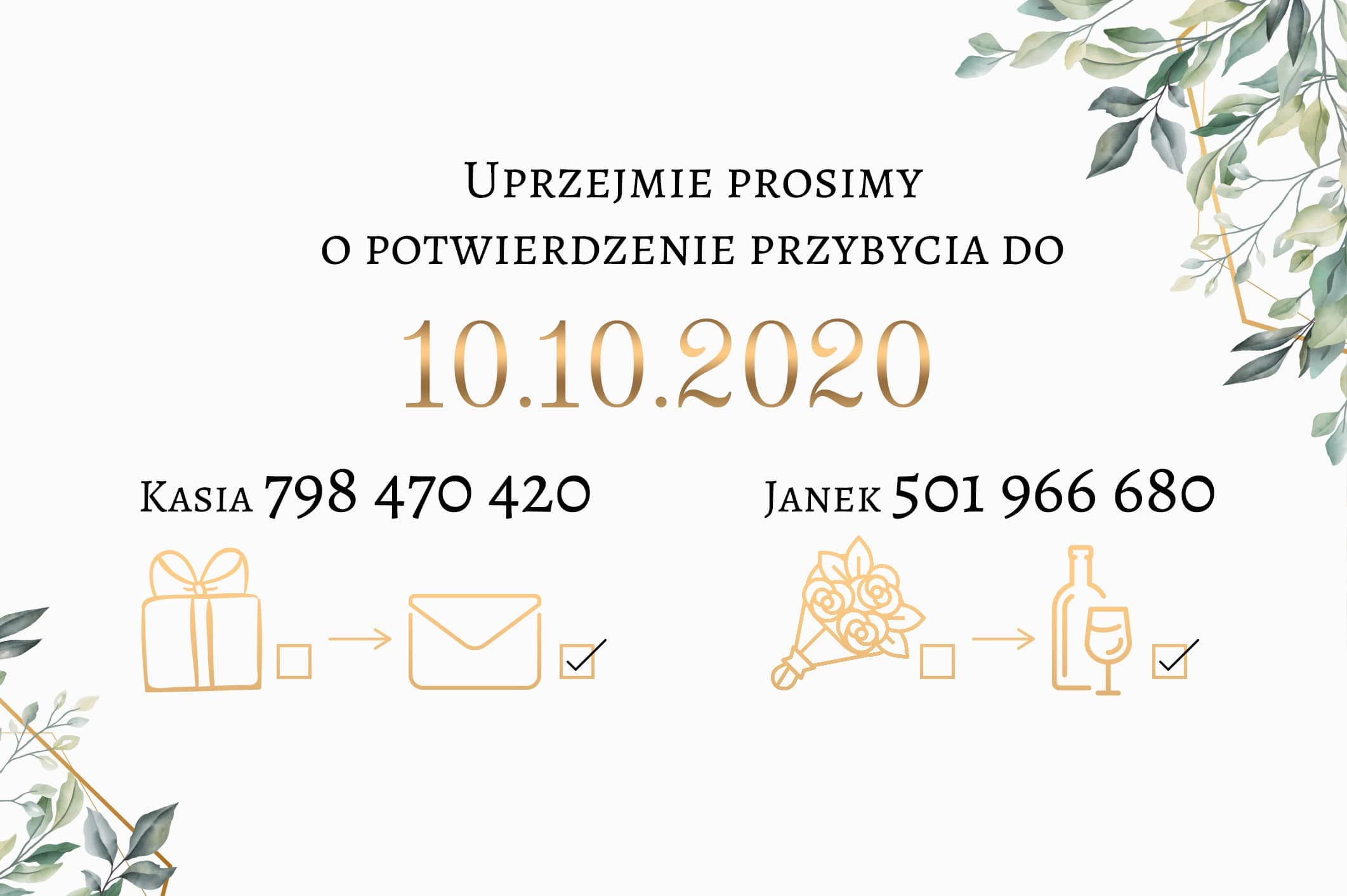 Zaproszenie Ślubne RSVP Kwiatowe Boho