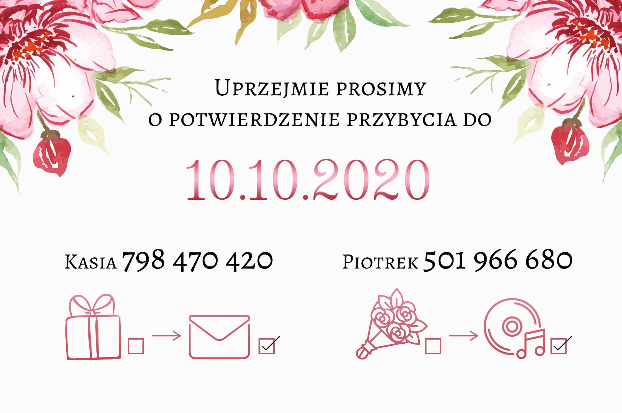 Zaproszenie Ślubne RSVP Kwiatowy Ogród