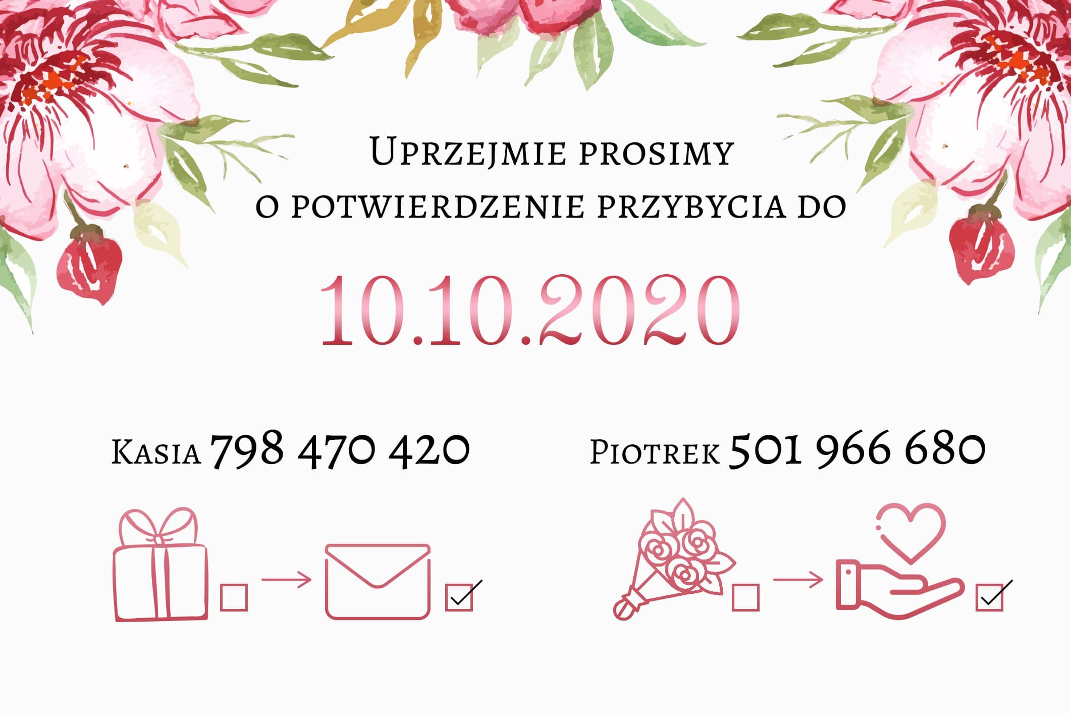 Zaproszenie Ślubne RSVP Kwiatowy Ogród
