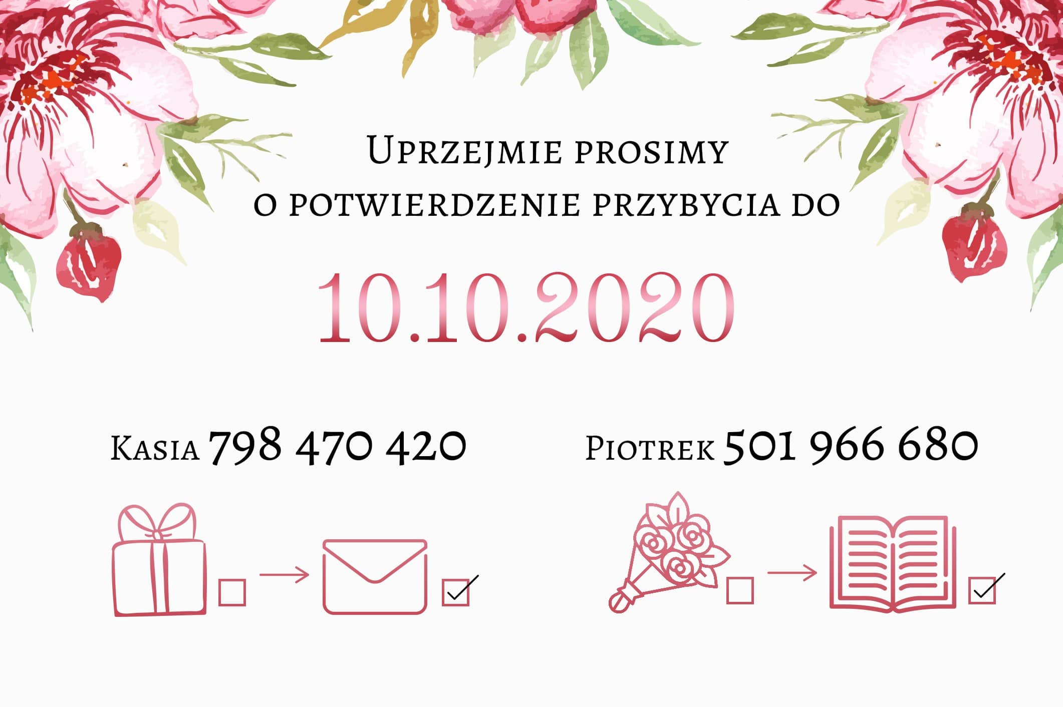 Zaproszenie Ślubne RSVP Kwiatowy Ogród