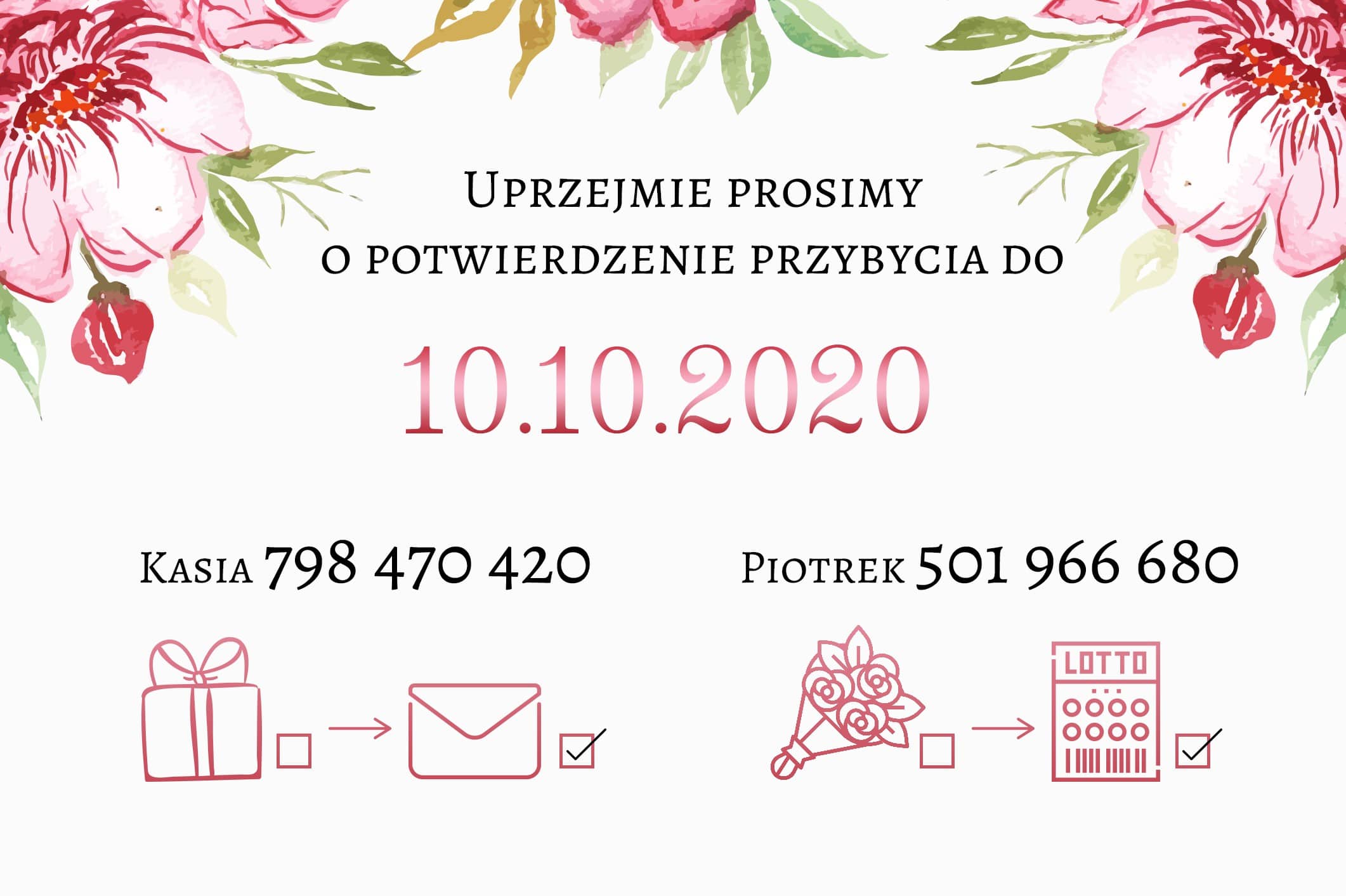 Zaproszenie Ślubne RSVP Kwiatowy Ogród