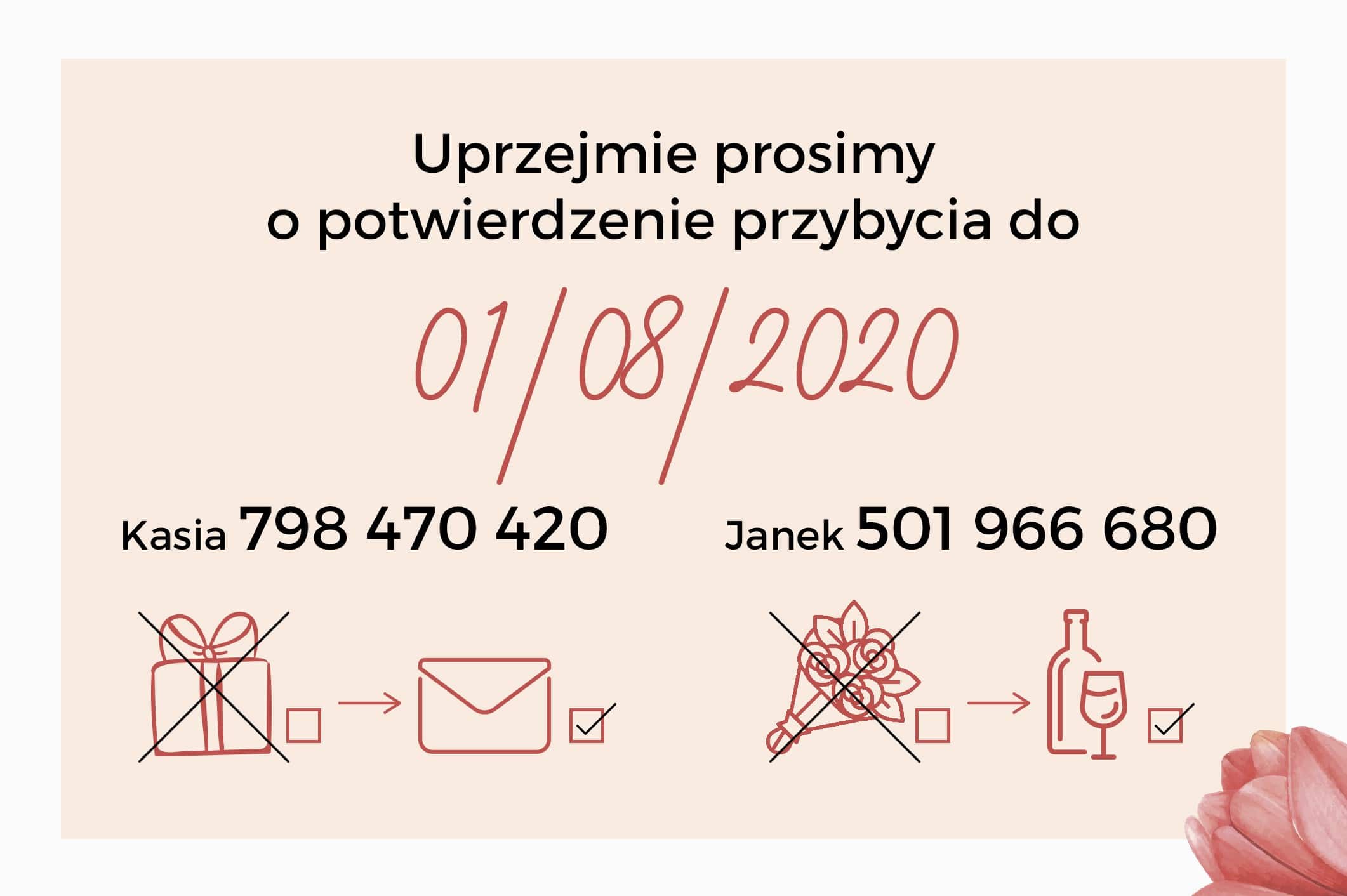 Zaproszenie Ślubne RSVP Mini Spring
