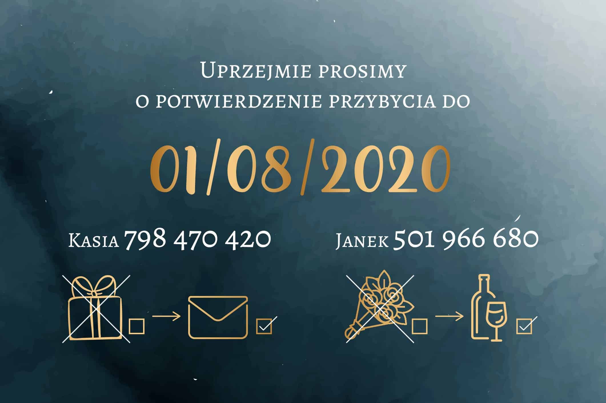 Zaproszenie Ślubne RSVP Mistery Mist