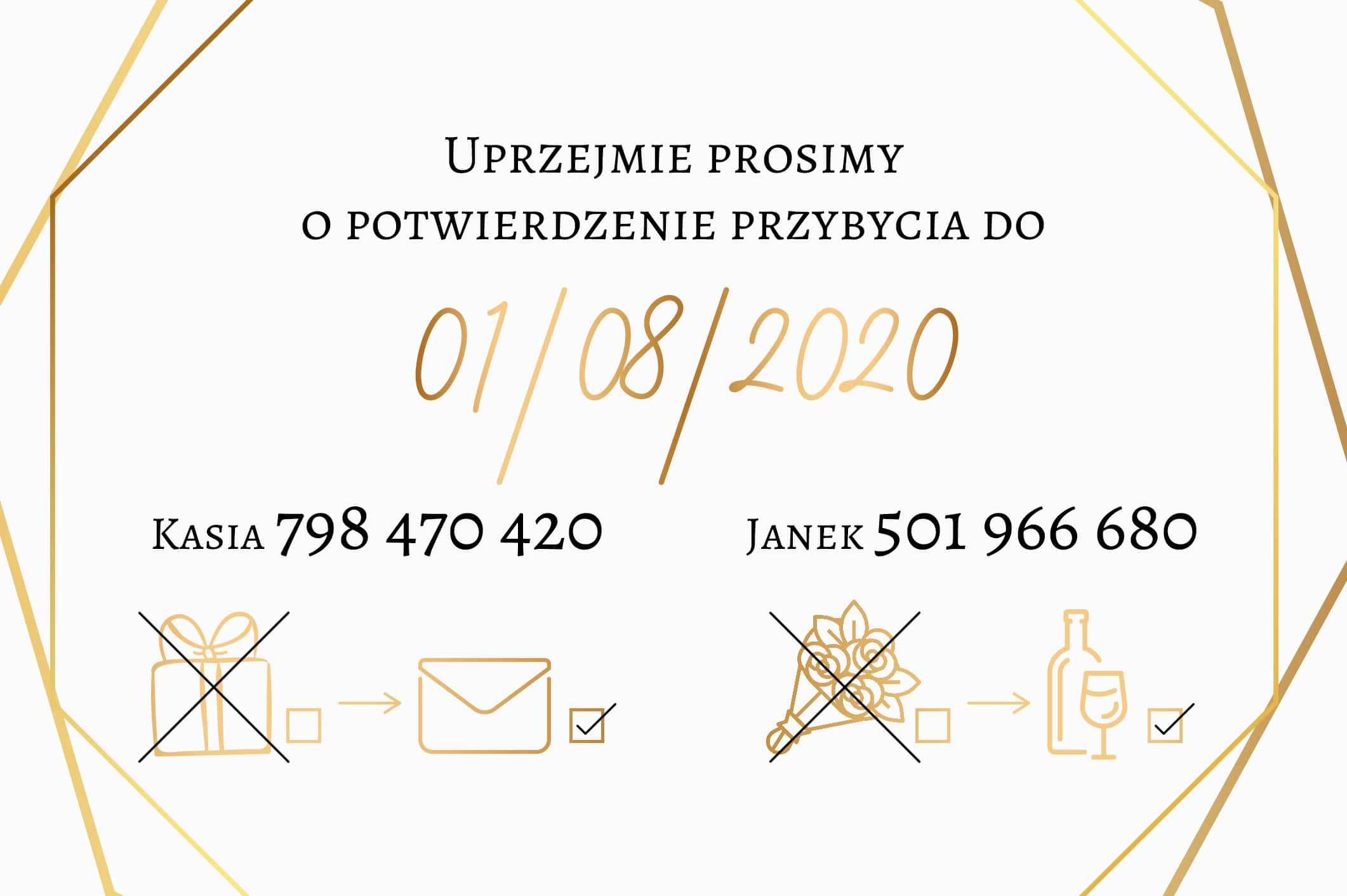 Zaproszenie Ślubne RSVP Navy Blush