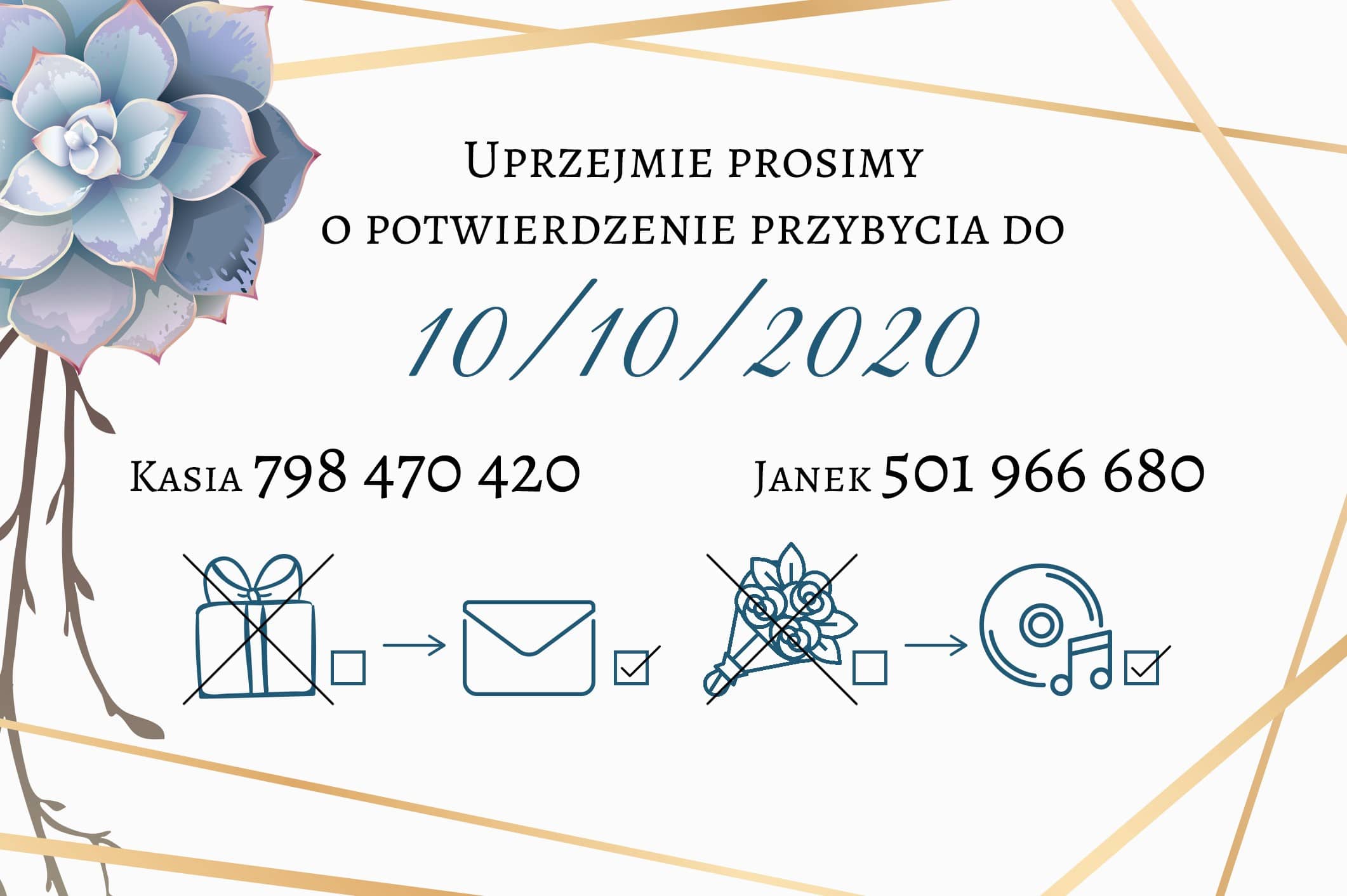 Zaproszenie Ślubne RSVP Ophelia