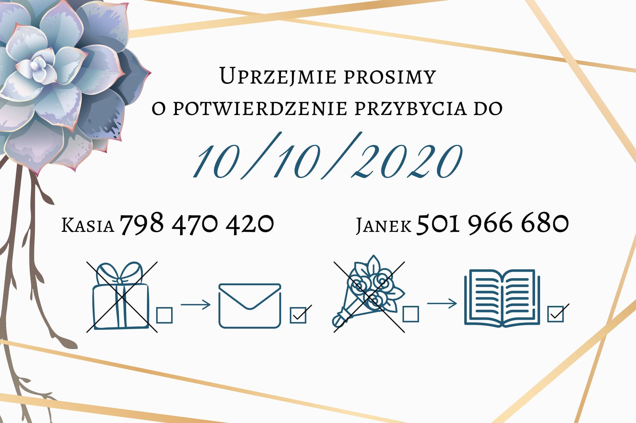 Zaproszenie Ślubne RSVP Ophelia