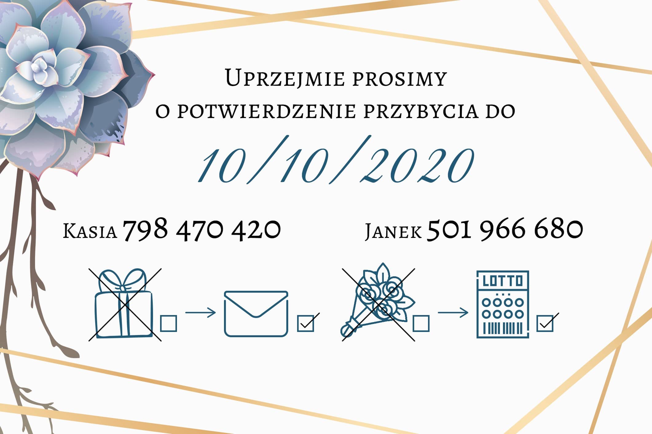 Zaproszenie Ślubne RSVP Ophelia