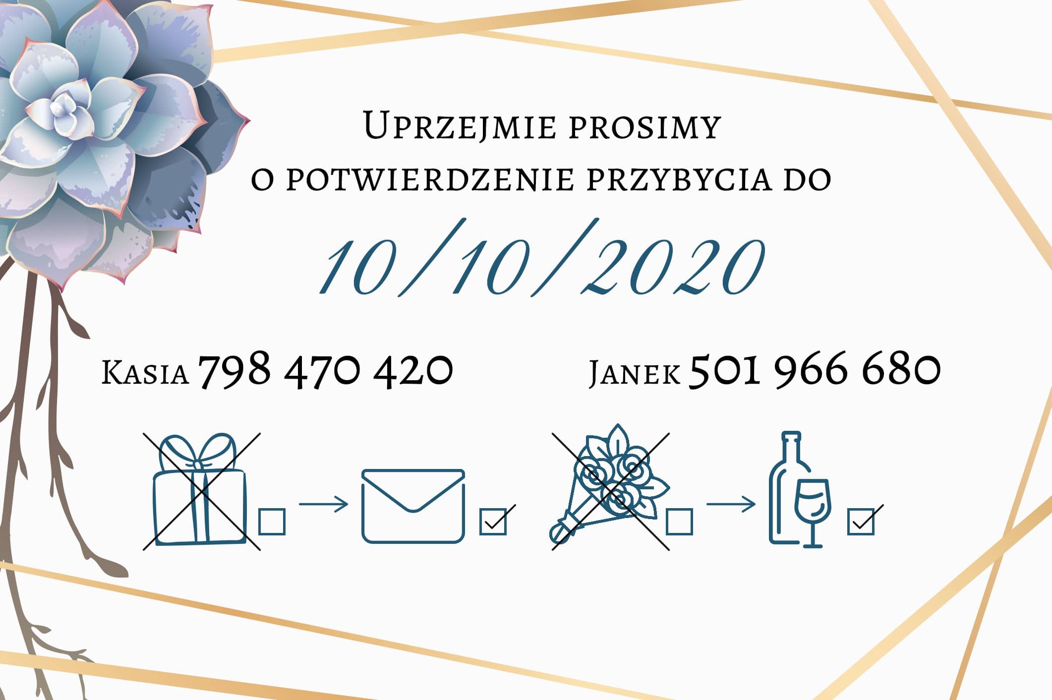 Zaproszenie Ślubne RSVP Ophelia