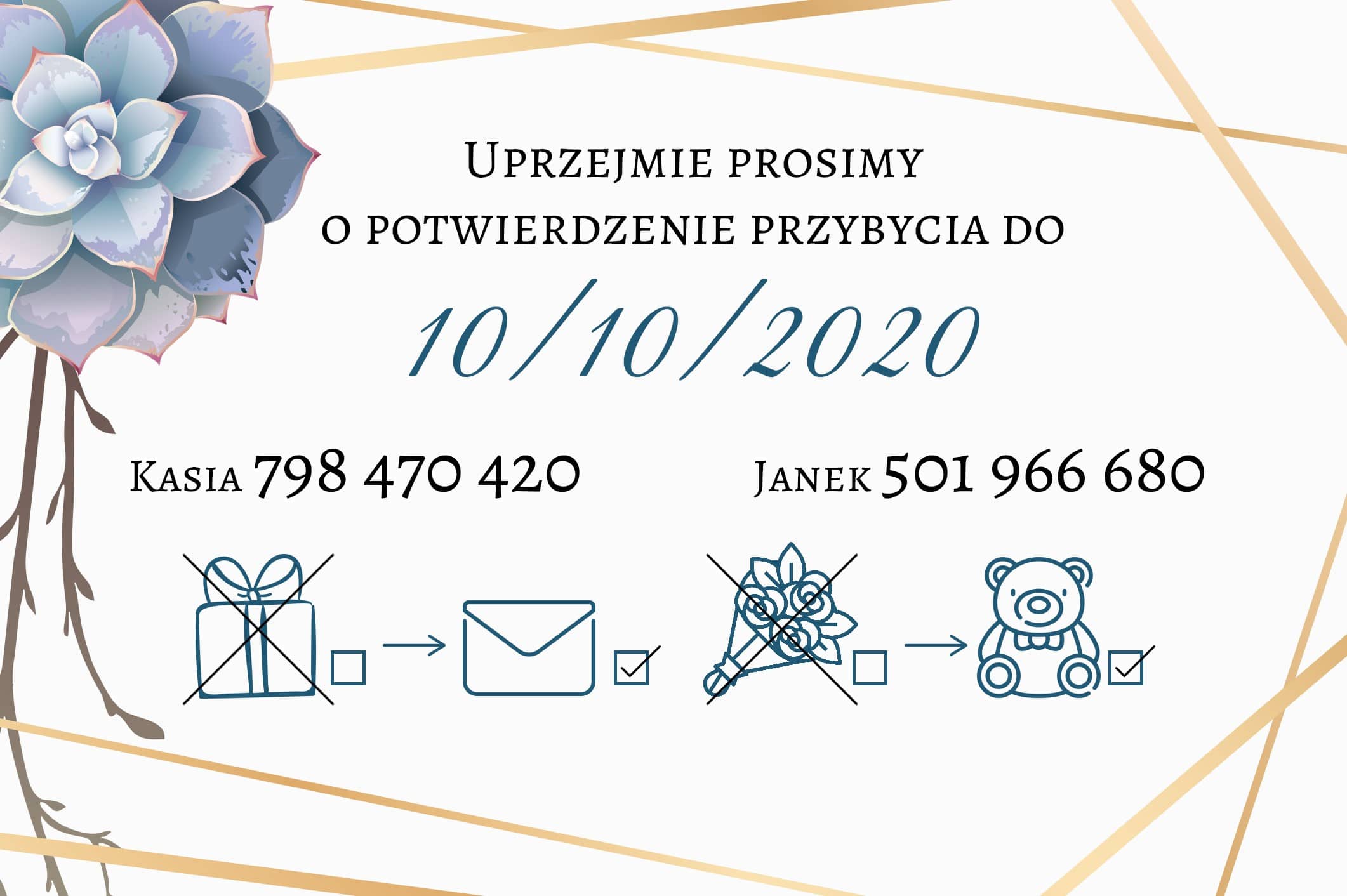 Zaproszenie Ślubne RSVP Ophelia