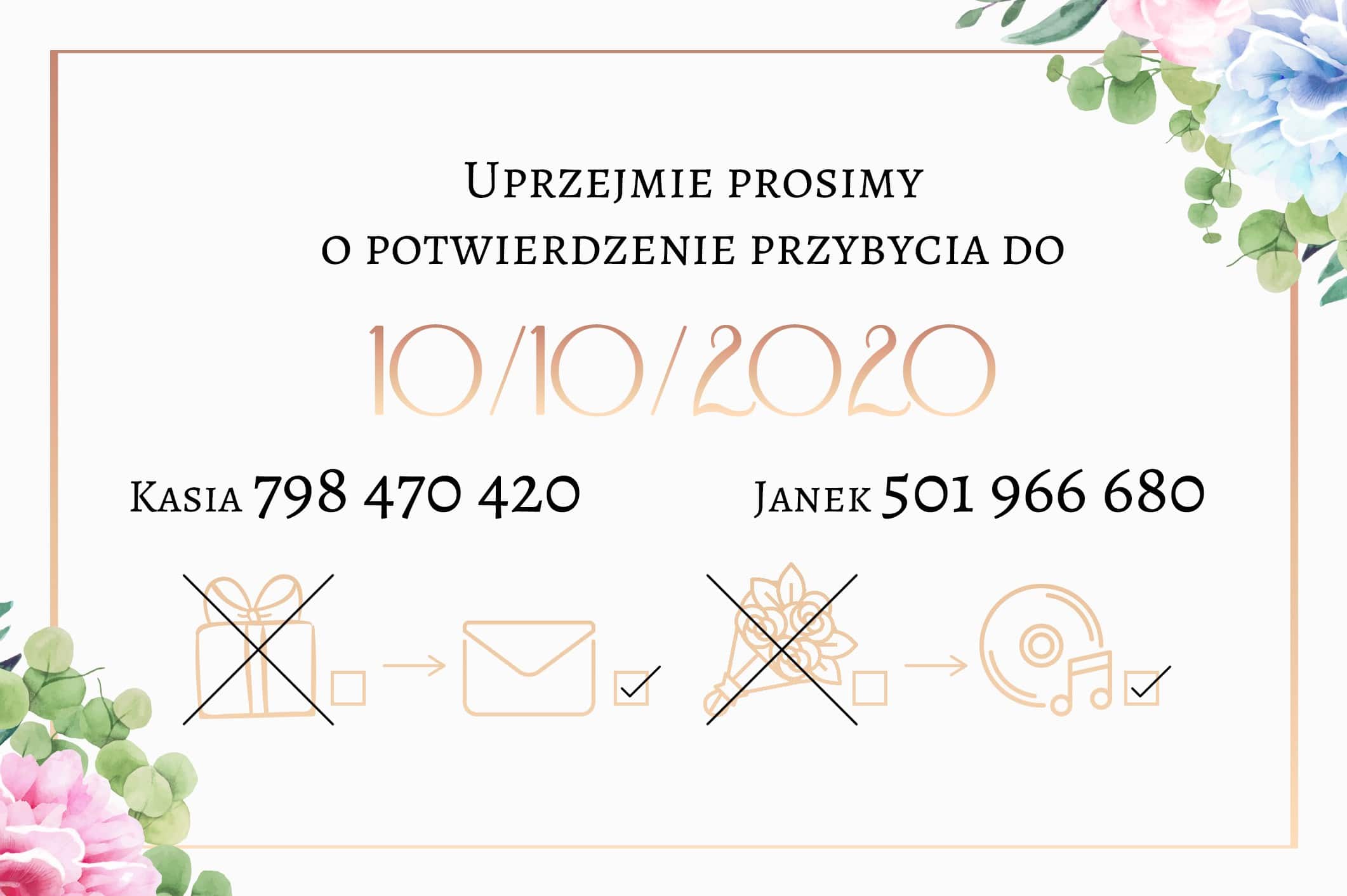 Zaproszenie Ślubne RSVP Pastel Harmony