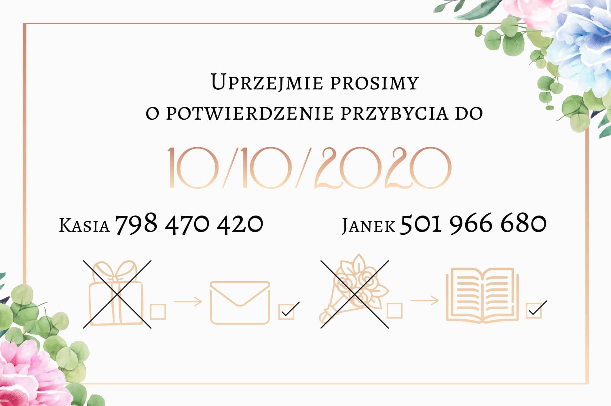 Zaproszenie Ślubne RSVP Pastel Harmony