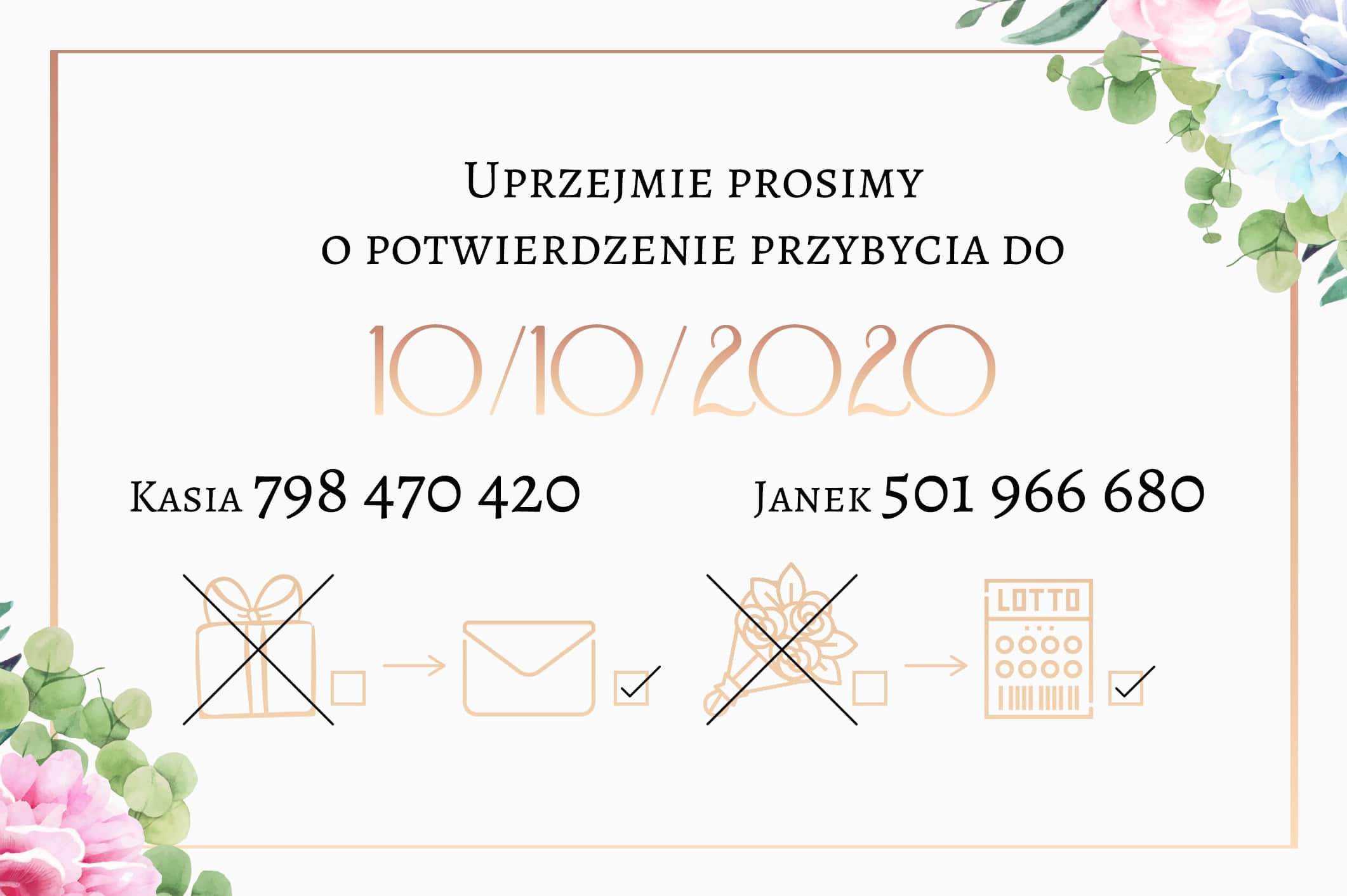 Zaproszenie Ślubne RSVP Pastel Harmony