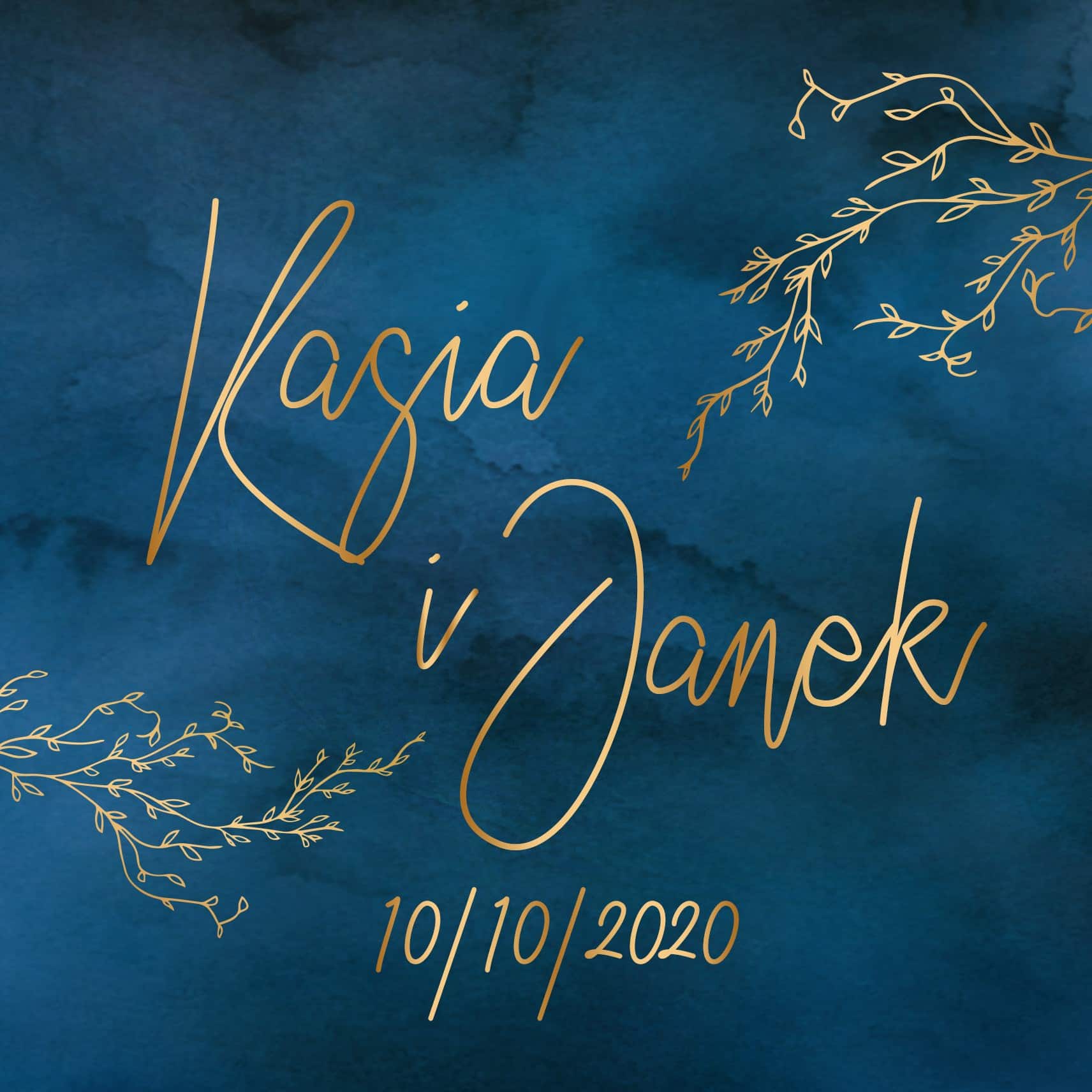 Zaproszenie Ślubne RSVP Royal Blue