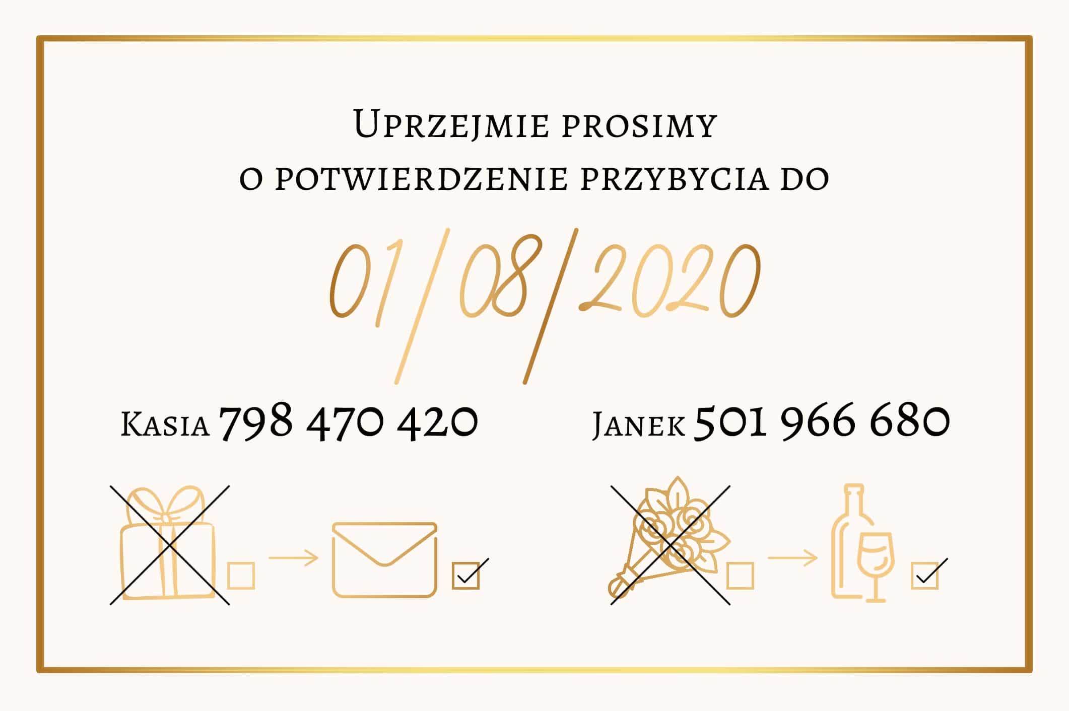 Zaproszenie Ślubne RSVP Royal Blue