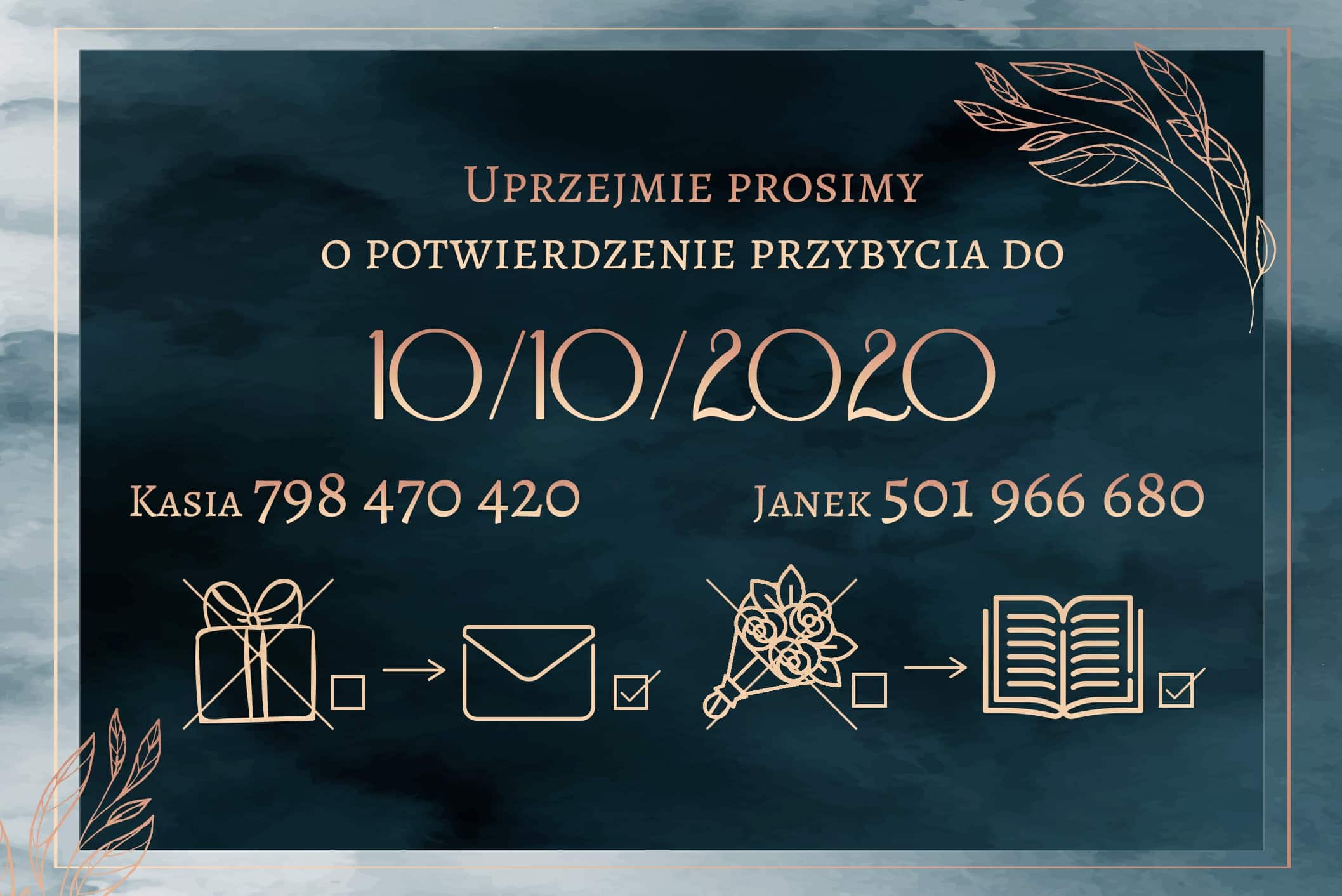 Zaproszenie Ślubne RSVP Royal Fog
