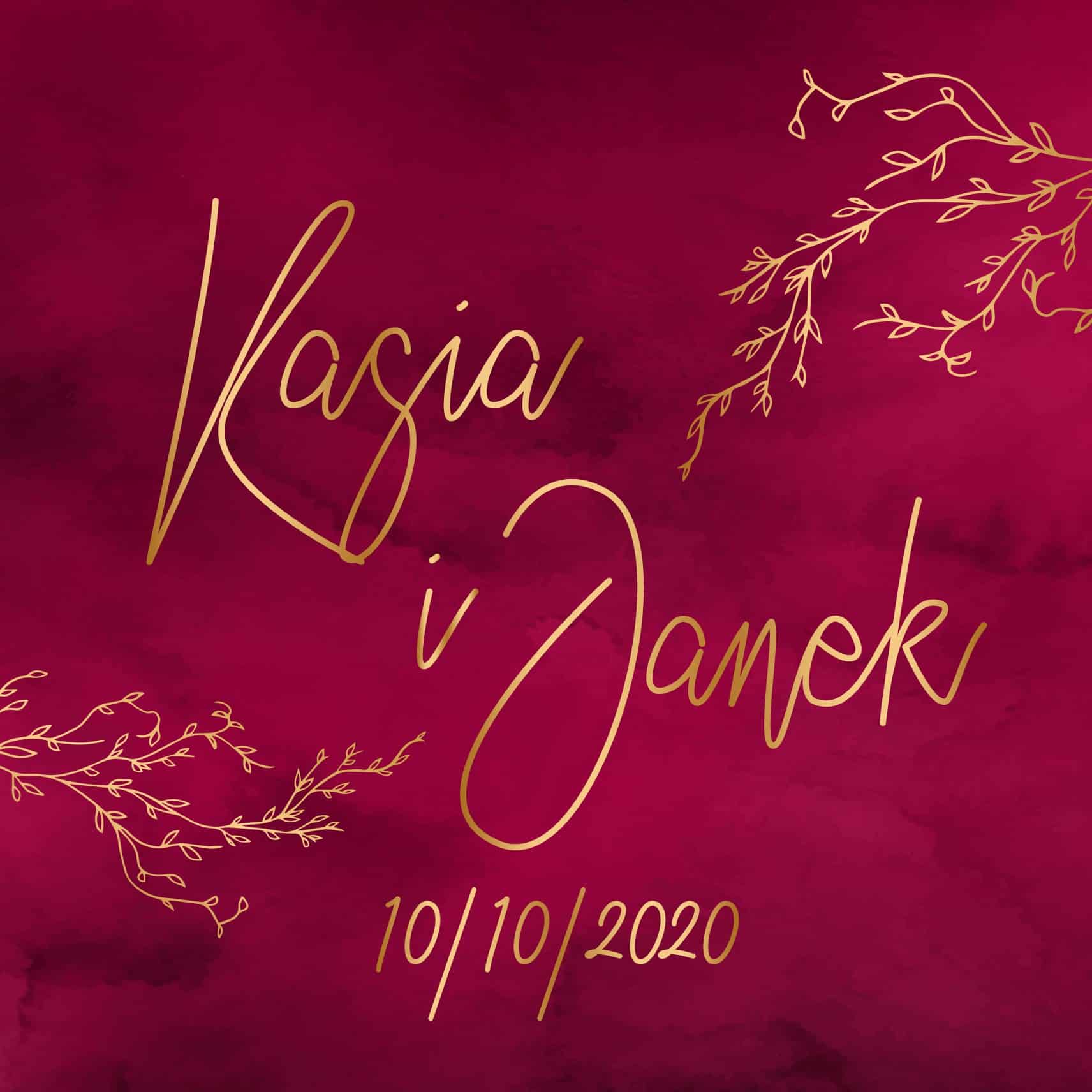 Zaproszenie Ślubne RSVP Royal Red