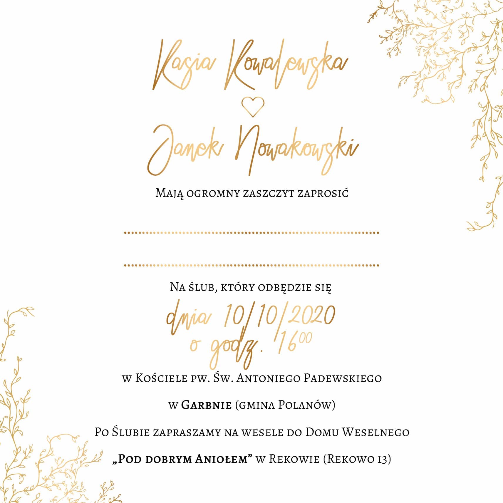 Zaproszenie Ślubne RSVP Royal Red