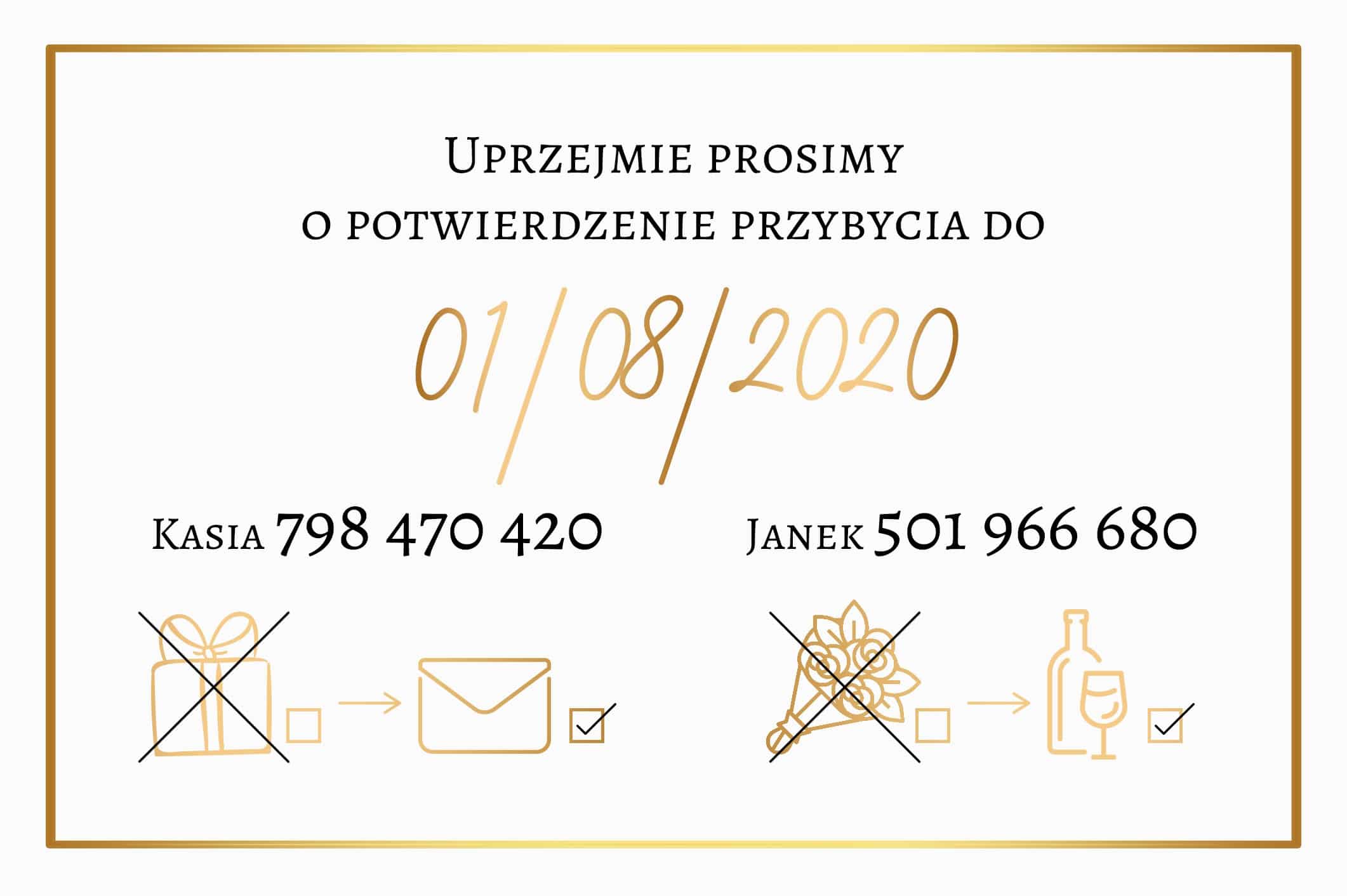 Zaproszenie Ślubne RSVP Royal Red
