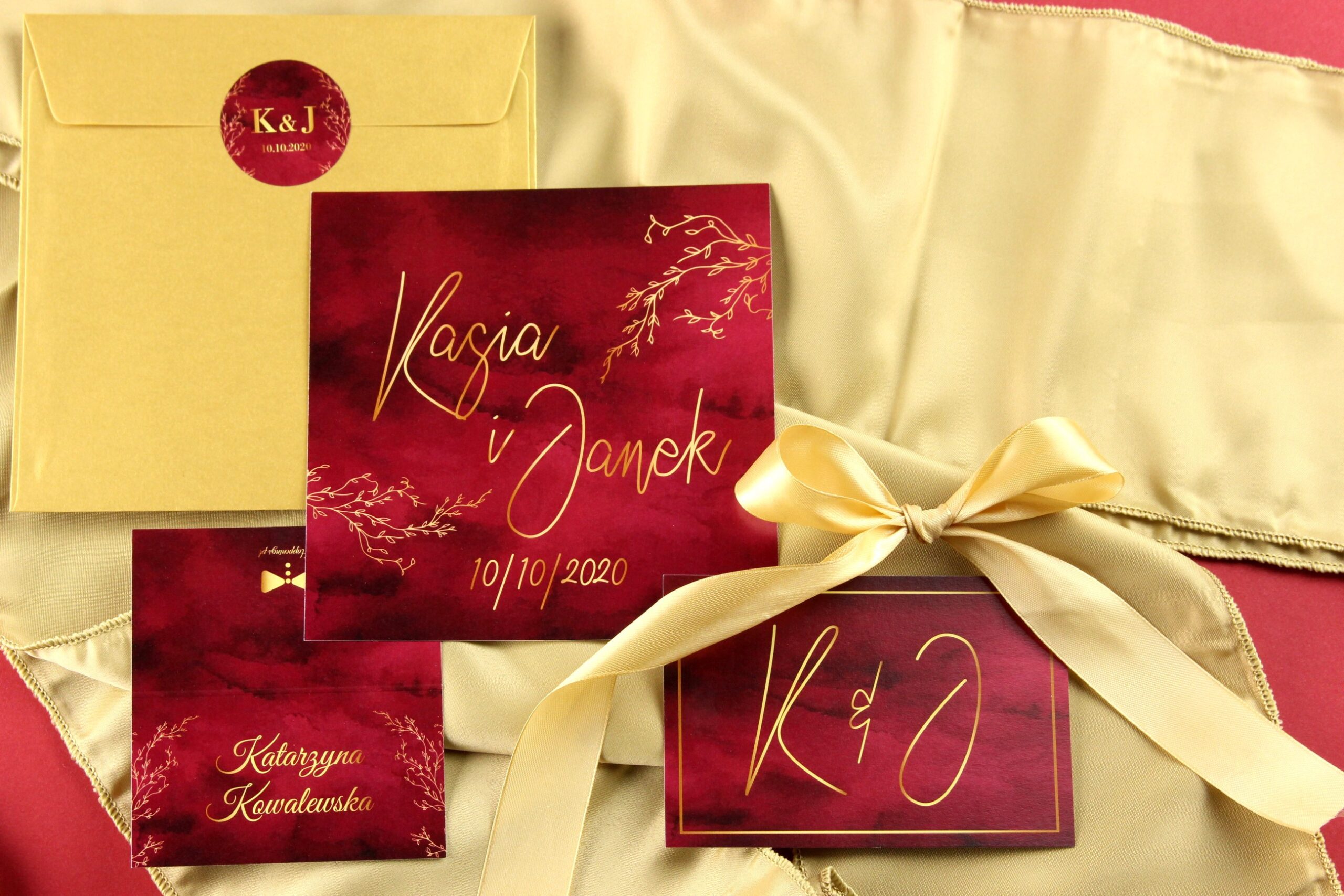 Zaproszenie Ślubne RSVP Royal Red
