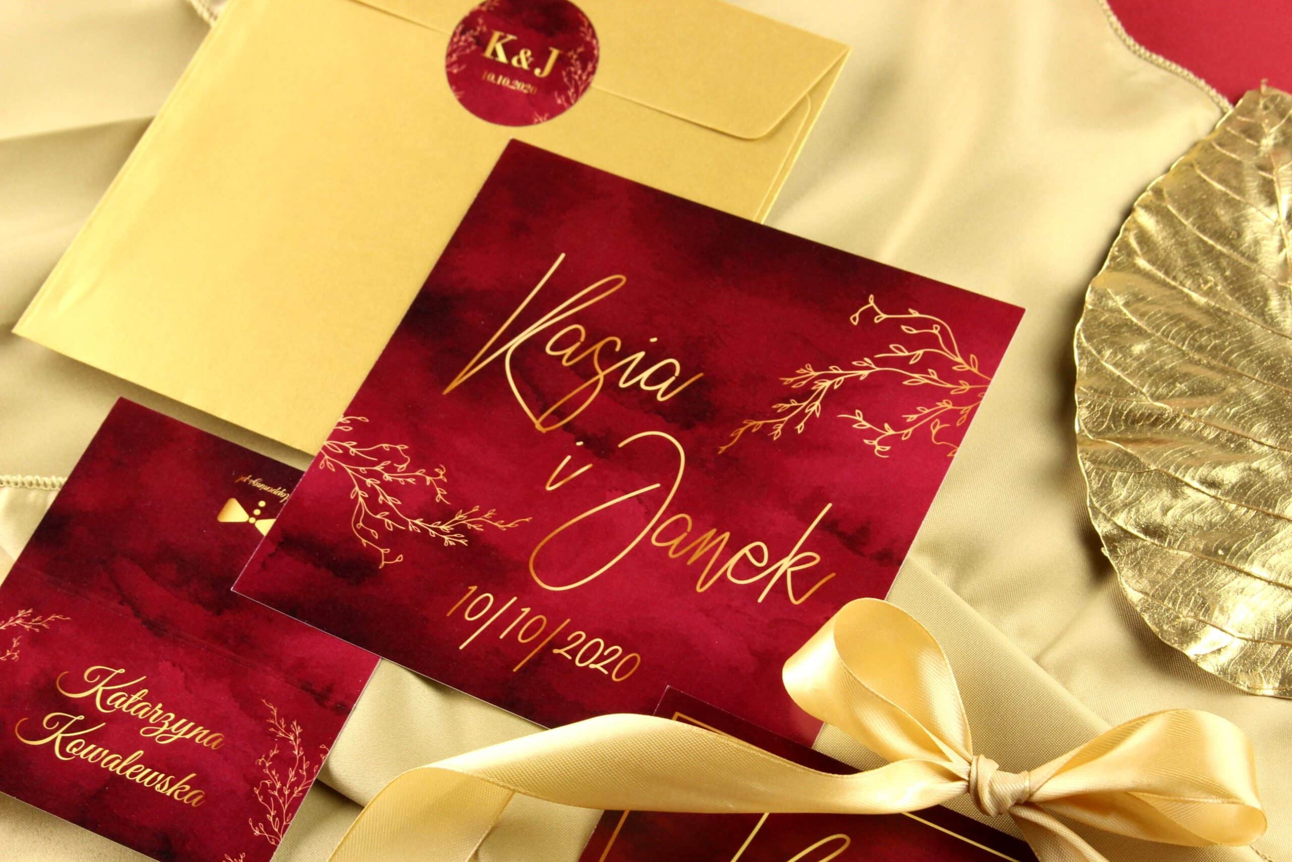 Zaproszenie Ślubne RSVP Royal Red