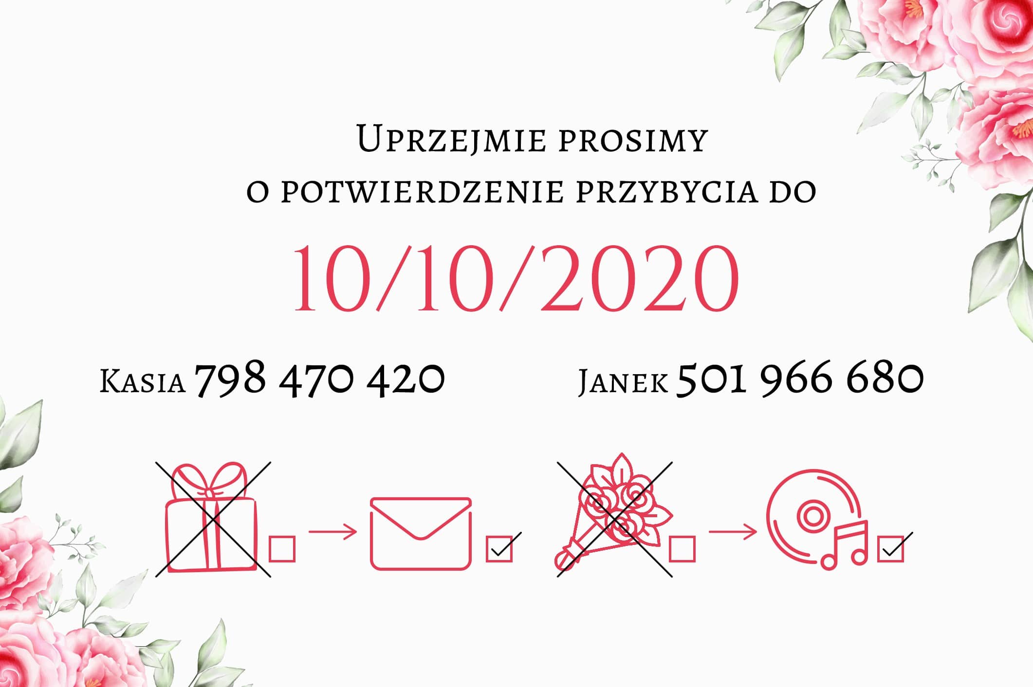 Zaproszenie Ślubne RSVP Różany Las