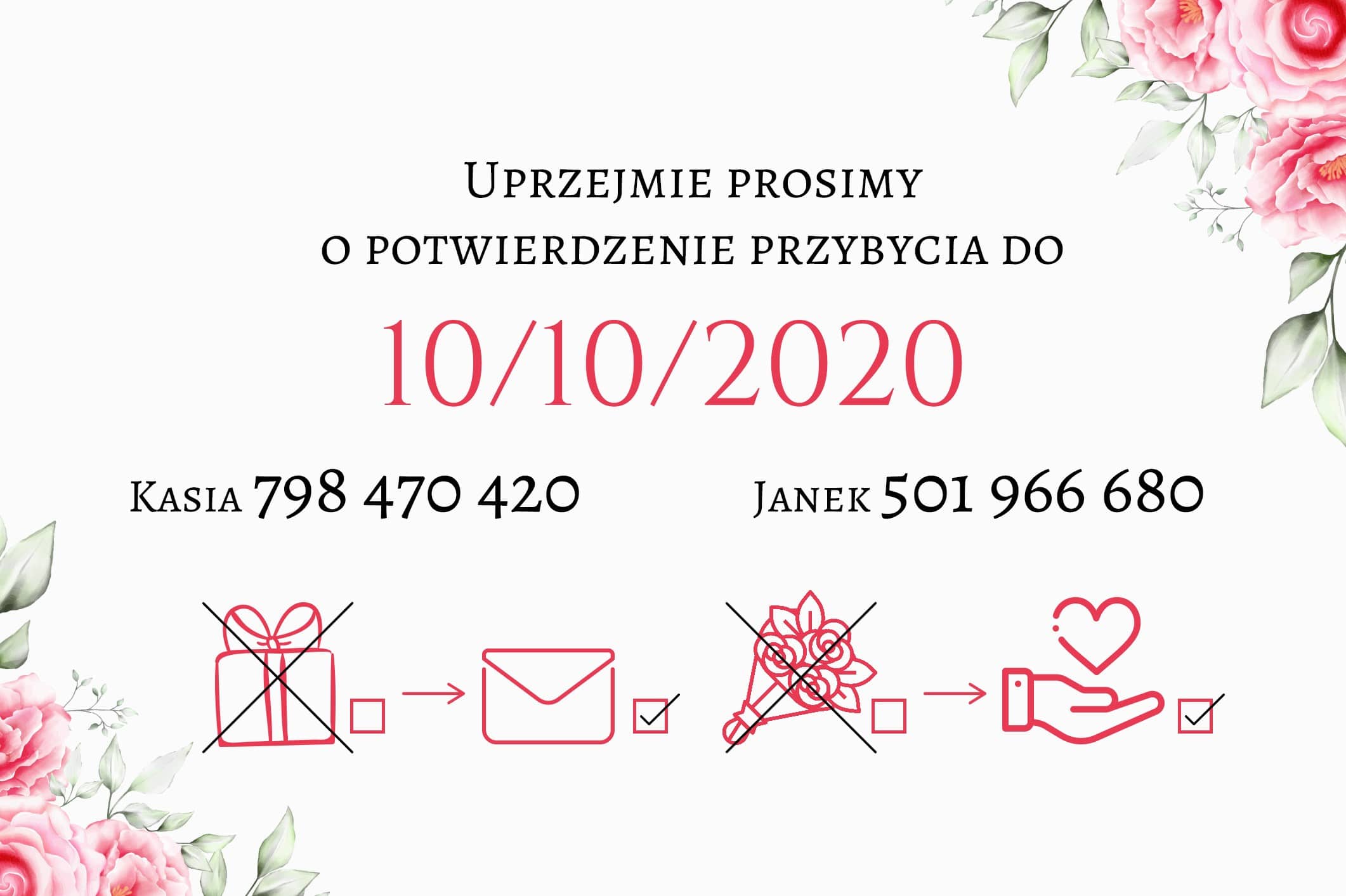 Zaproszenie Ślubne RSVP Różany Las