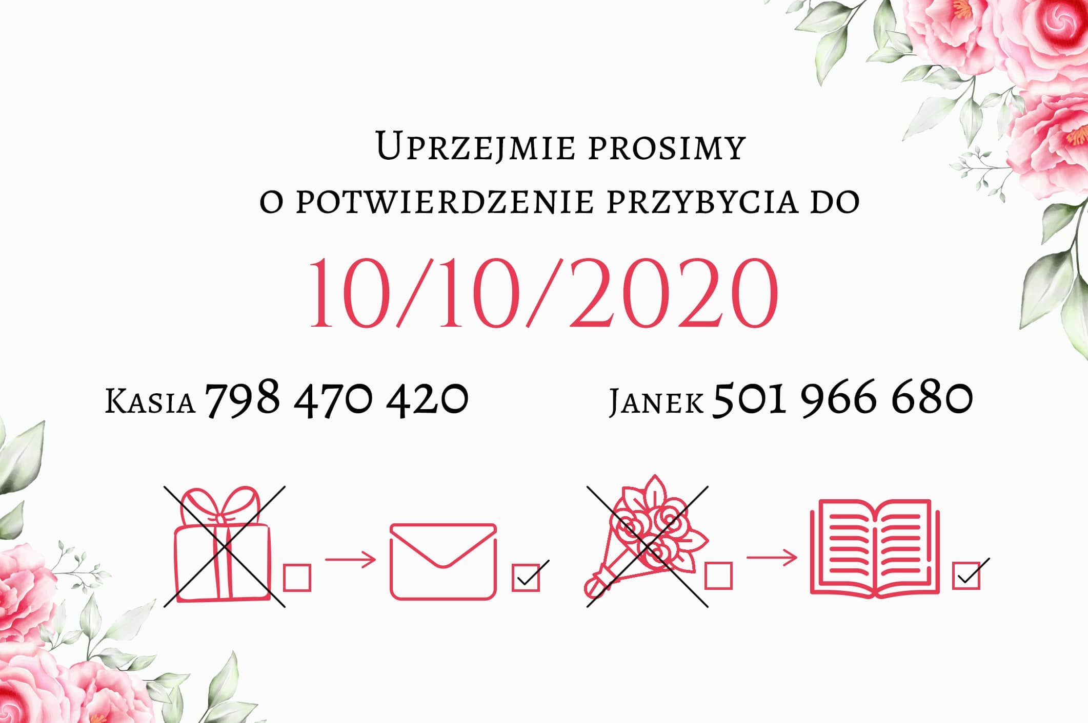 Zaproszenie Ślubne RSVP Różany Las