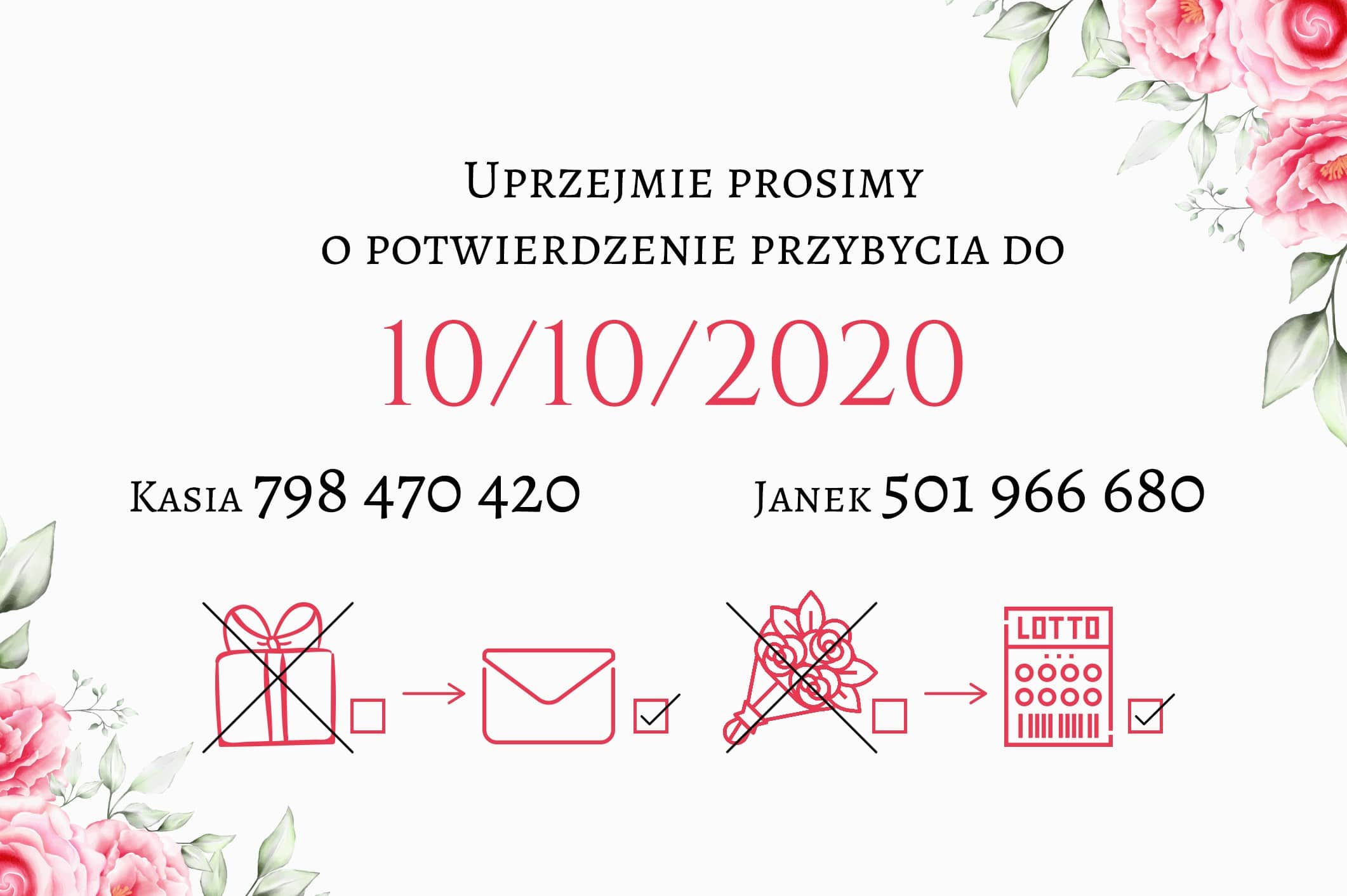 Zaproszenie Ślubne RSVP Różany Las