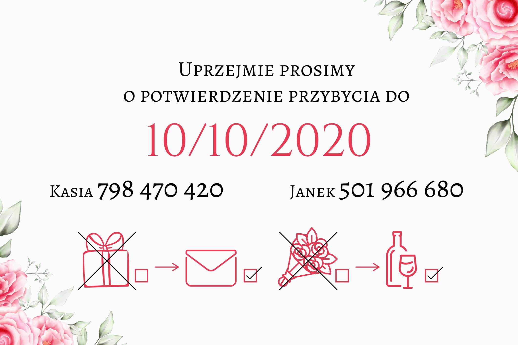 Zaproszenie Ślubne RSVP Różany Las
