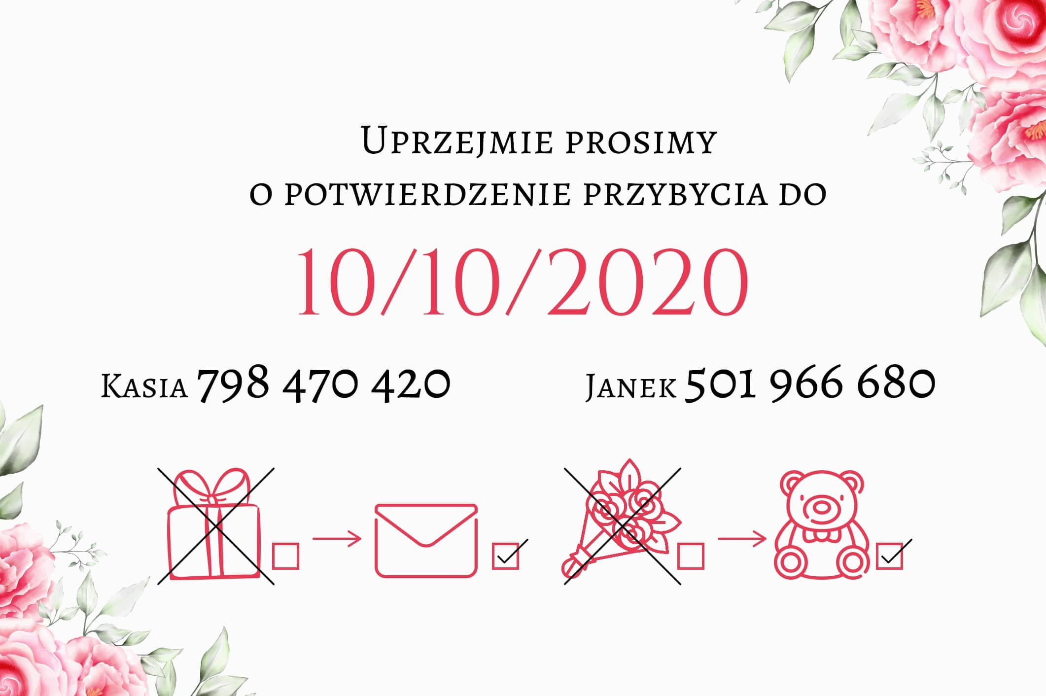 Zaproszenie Ślubne RSVP Różany Las