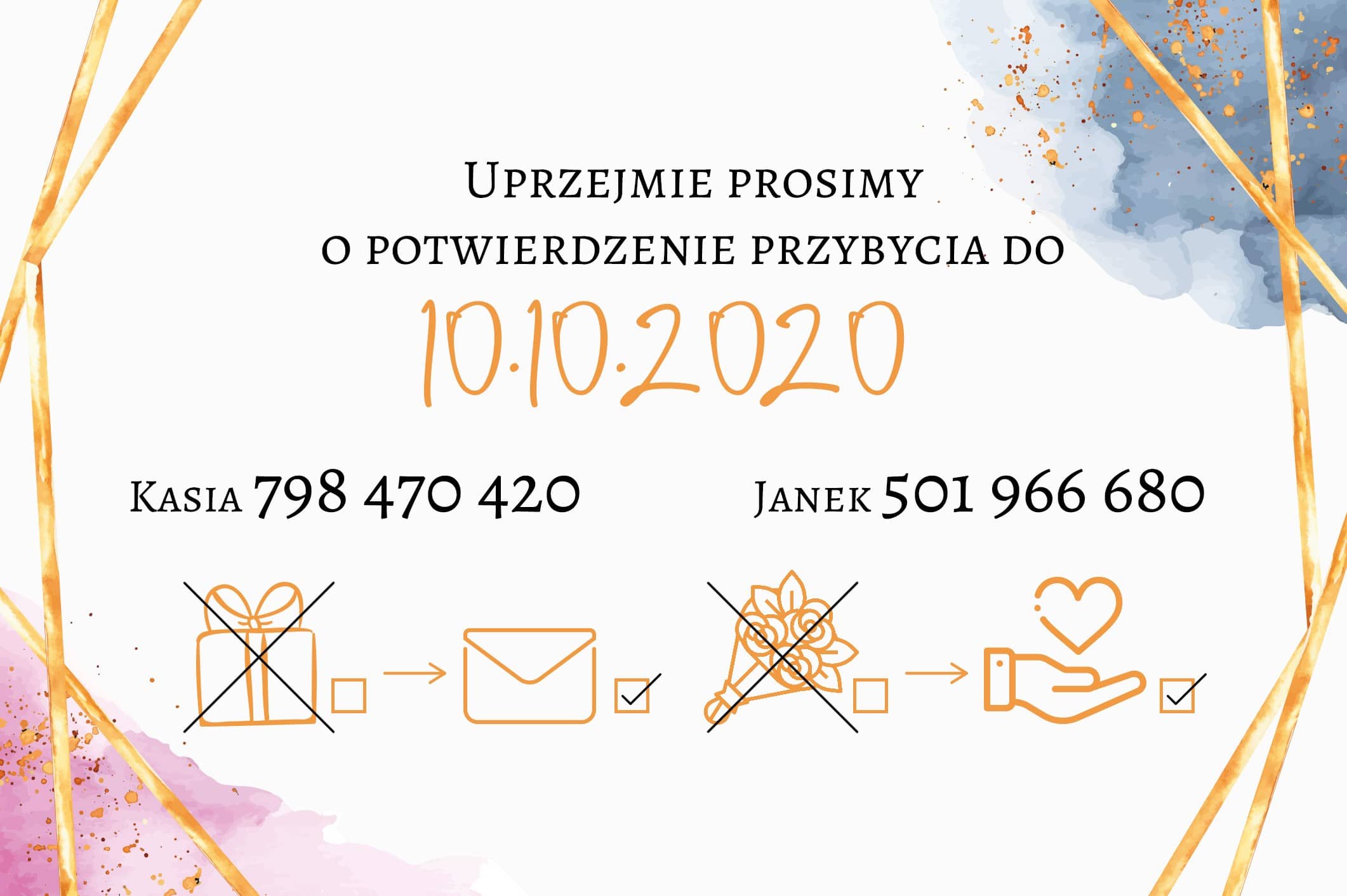 Zaproszenie Ślubne RSVP Soft Geometric