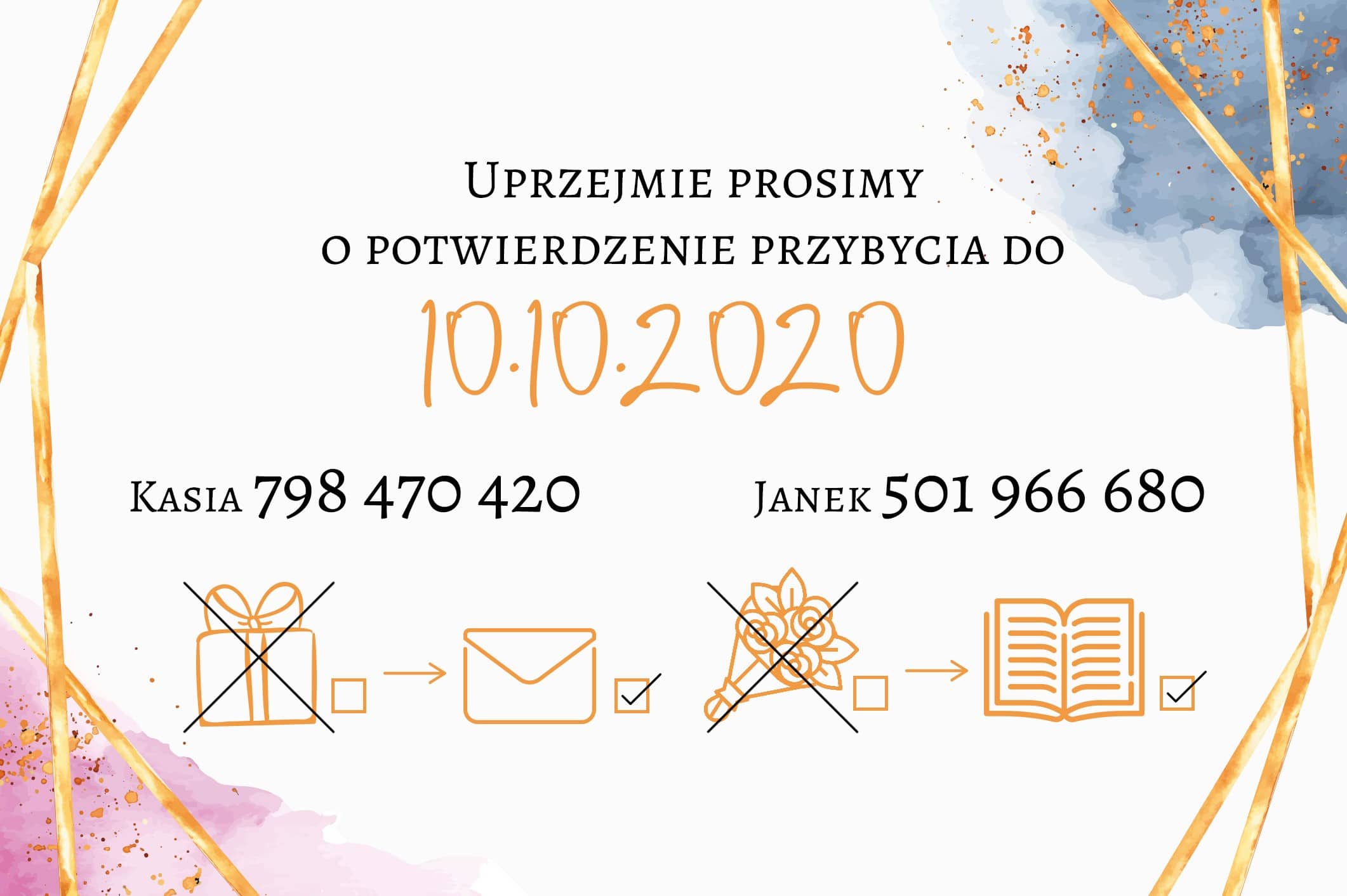 Zaproszenie Ślubne RSVP Soft Geometric