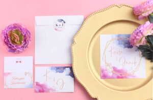 Zaproszenie Ślubne RSVP Soft Geometric