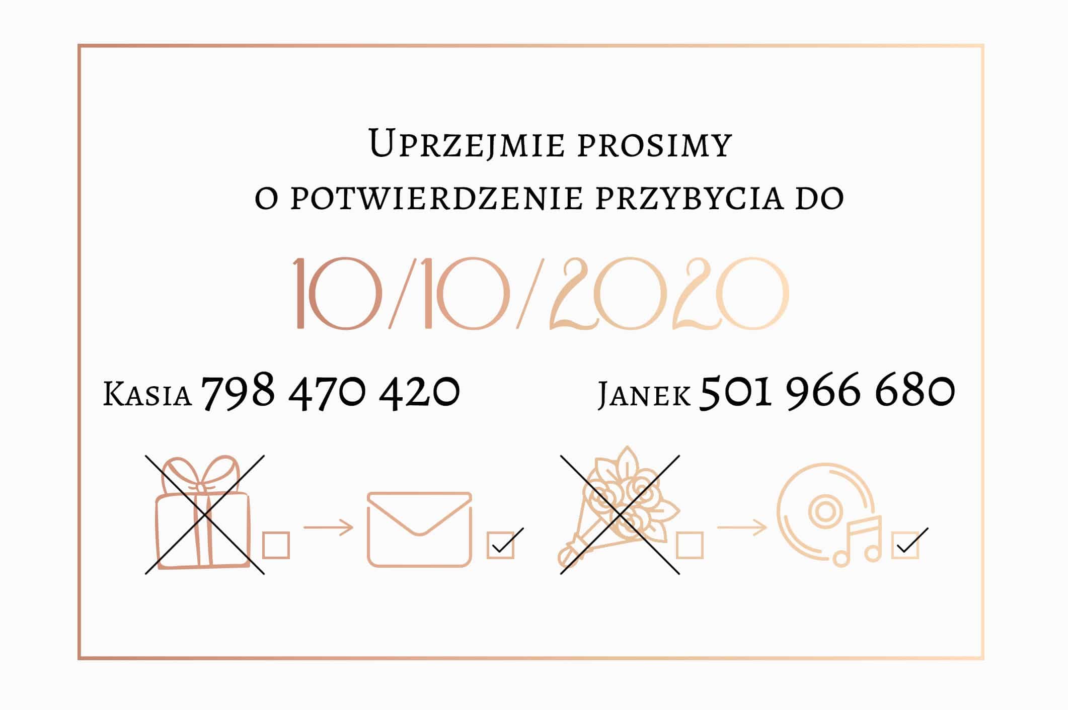 Zaproszenie Ślubne RSVP Vintage Rose
