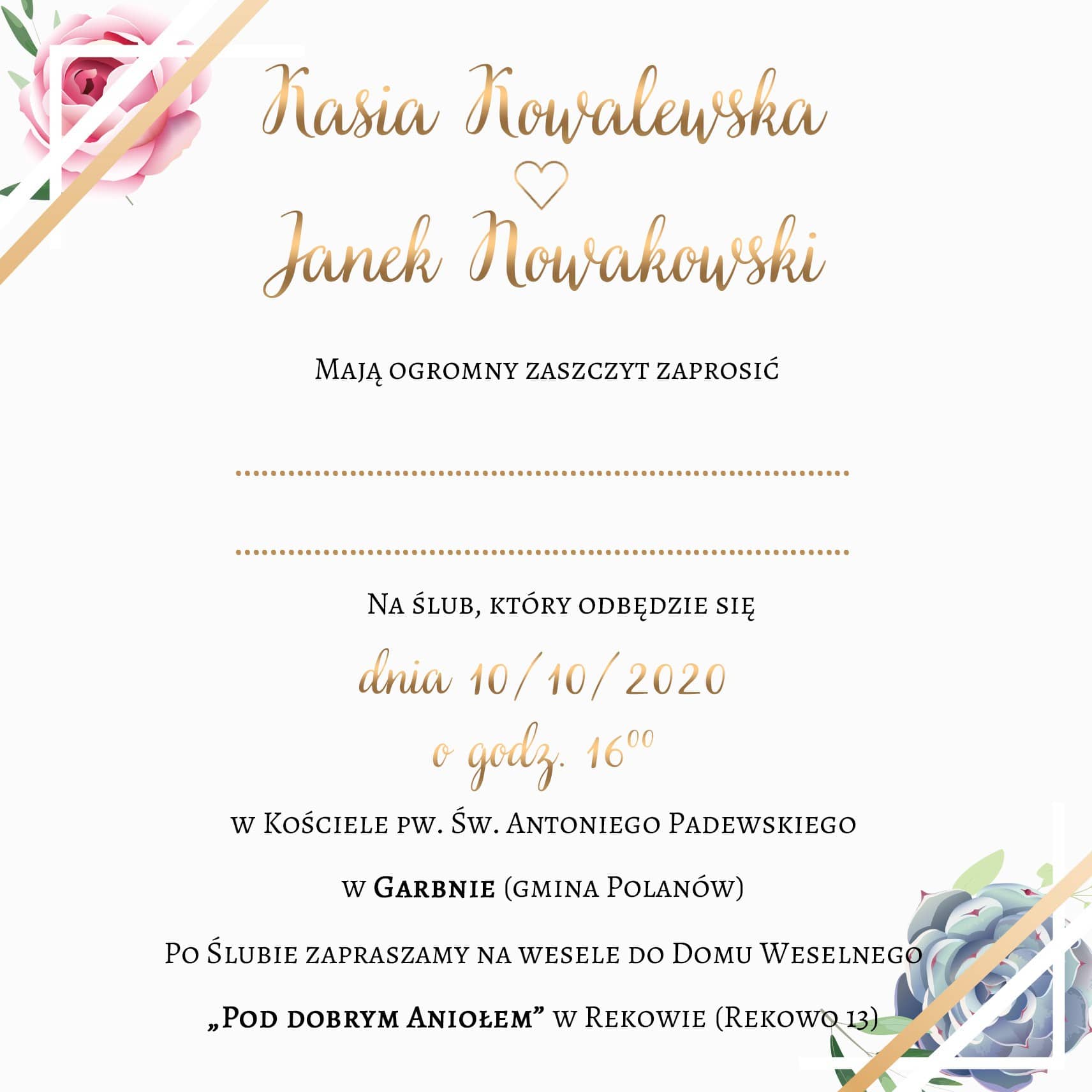 Zaproszenie Ślubne RSVP Wiosenne Kwiaty
